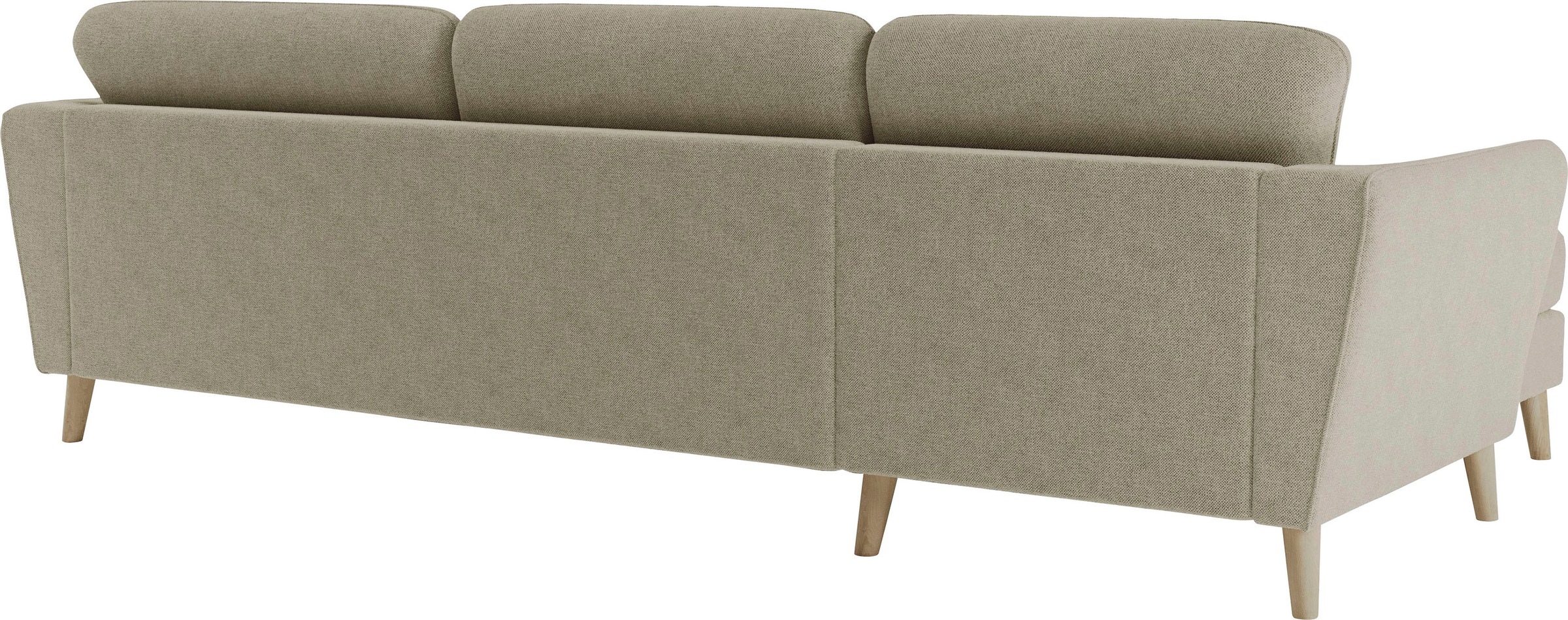 Home affaire Ecksofa »MARSEILLE (279/152cm),L-Form, Rec. rechts/links, verschiedene Bezüge« Massivholzbeine Eiche, Landhausstil, Wellenunterfederung