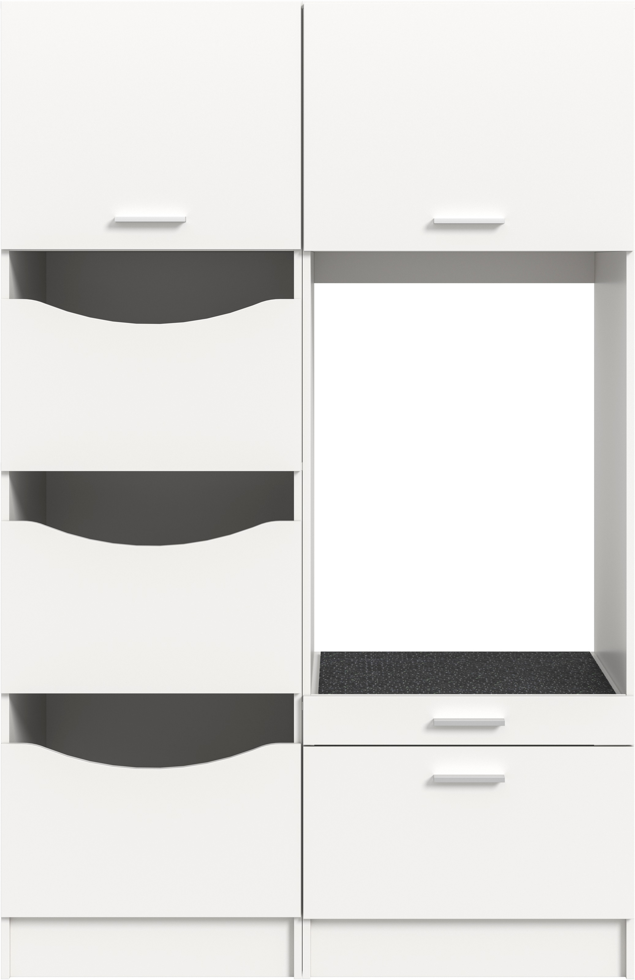 welltime Badmöbel-Set »FALAS, TOPSELLER!, 2-teilig, Hauswirtschaftsraum Set, Breite 126 cm«, (Set, 2 St., bestehend aus: 1x Wäscheschrank & 1x Waschmaschinenumbauschrank), Kombination, Waschmaschinenumbau, Waschmaschinenschrank, Wäschekammer
