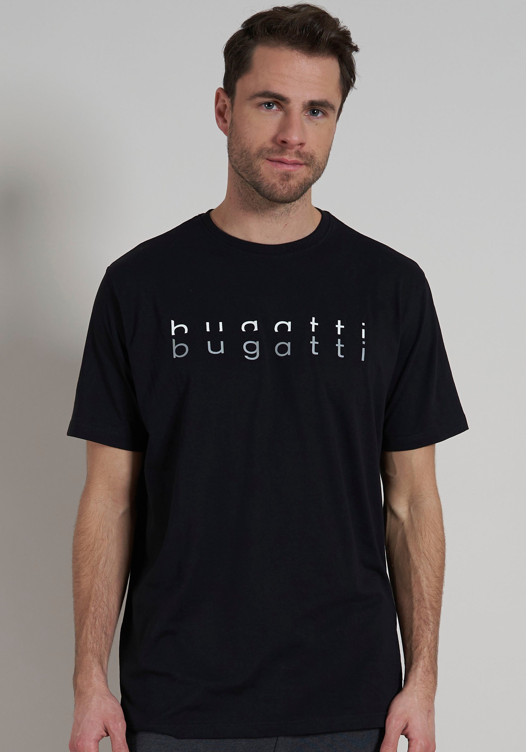 bugatti T-Shirt, mit angenehmen Tragekomfort