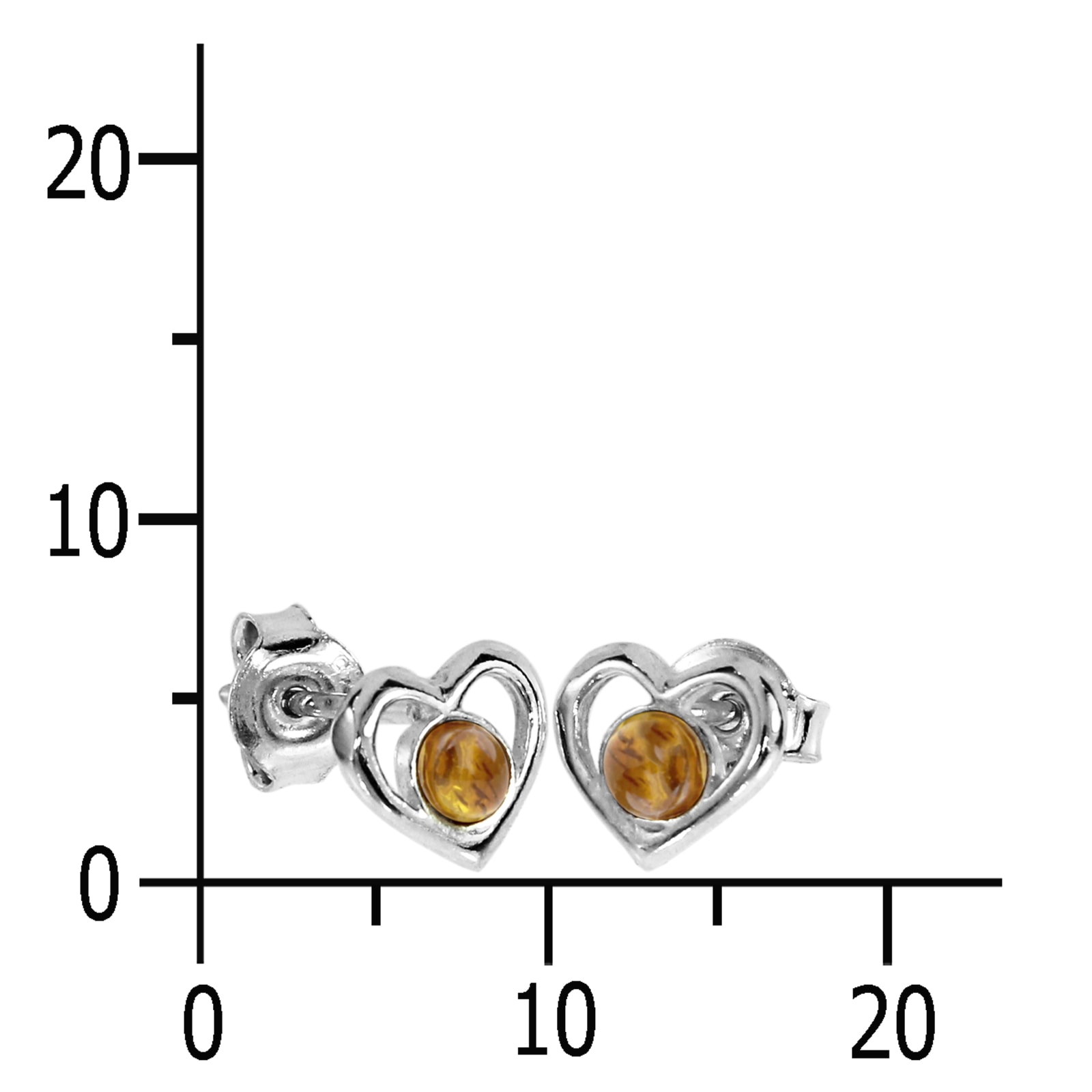 OSTSEE-SCHMUCK Paar Ohrstecker »Ostsee-Schmuck Ohrstecker Herz Ohrstecker Herz«, (2 tlg.)