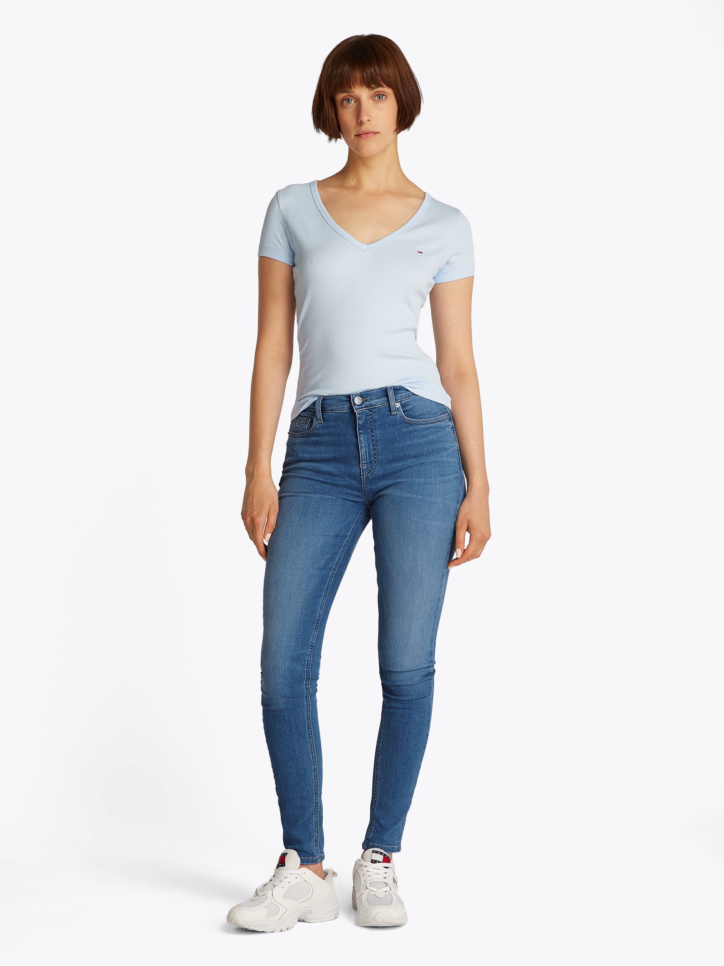 Tommy Jeans Skinny-fit-Jeans »NORA MR SKNY AH1280«, mit Logo-Badge