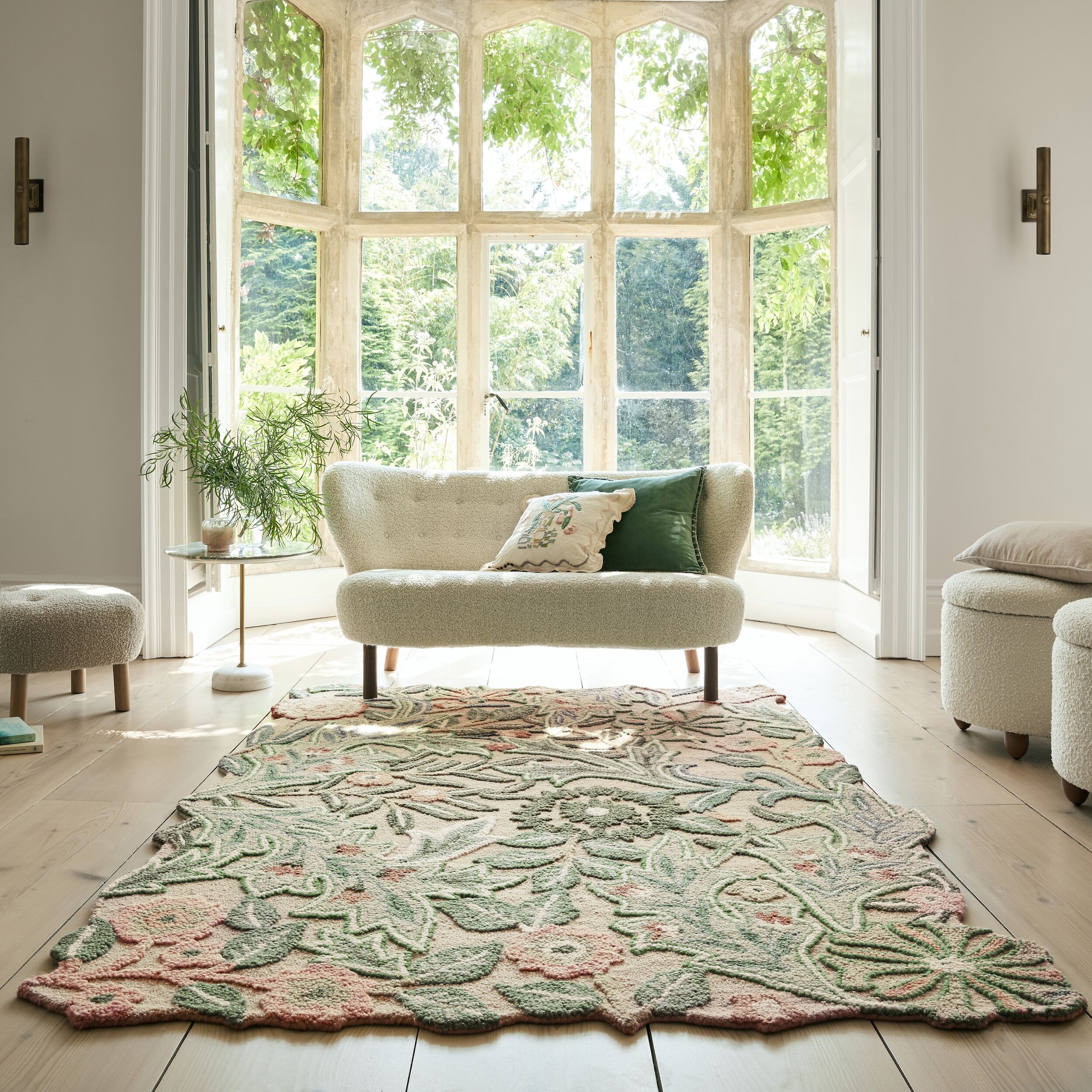 FLAIR RUGS Wollteppich »Bryony Floral«, rechteckig, 10 mm Höhe, Floraler Wo günstig online kaufen