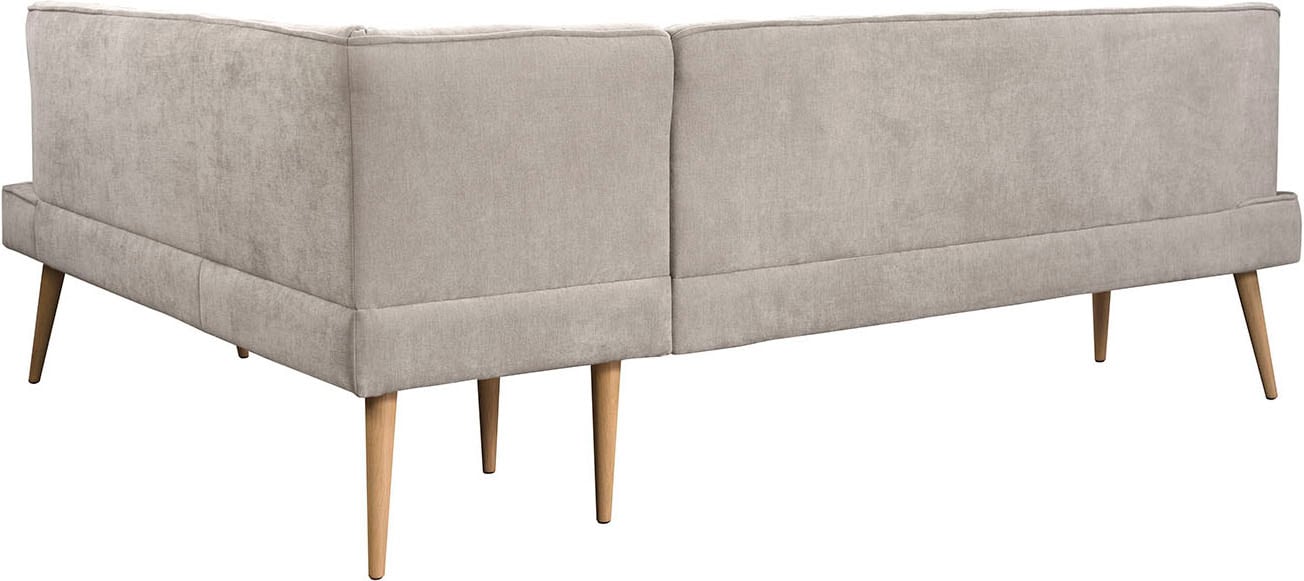 exxpo - sofa fashion Eckbank »Latte« moderne Sitz- und Rückensteppung, bequem und elegant, hoher Holzfuß