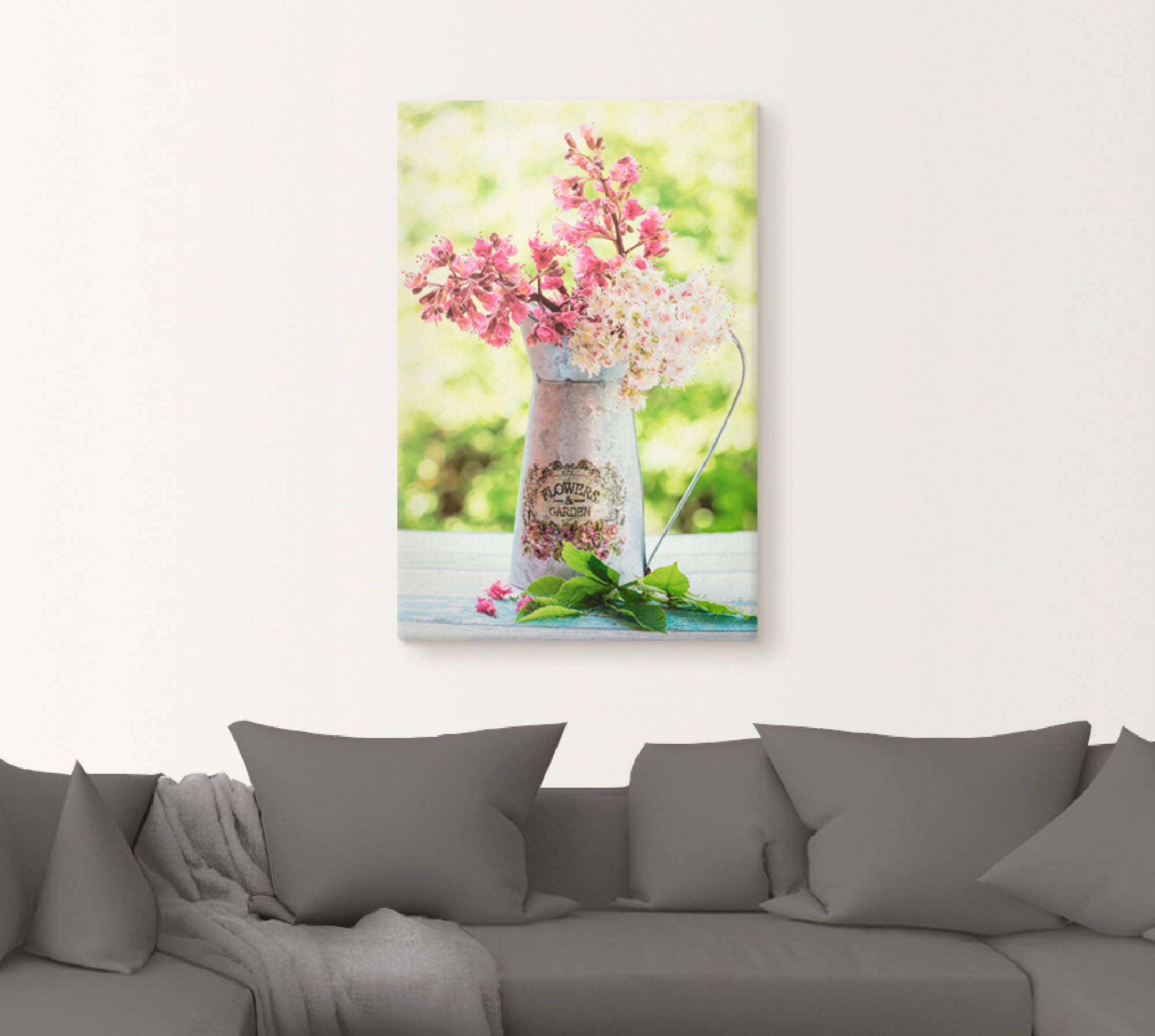 Artland Leinwandbild »Kastanien Blüten in Krug« 1 Stk. tlg. auf Keilrahmen günstig online kaufen