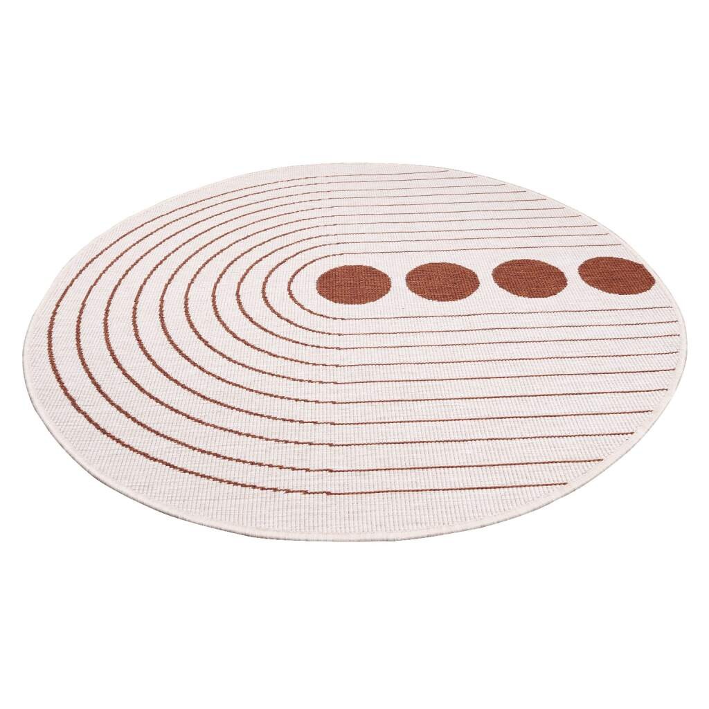 Carpet City Outdoorteppich »DUO RUG 5739«, rund, 5 mm Höhe, Wendeteppich Wetterfest In- & Outdoor, Balkon, Terrasse, Wohnzimmer