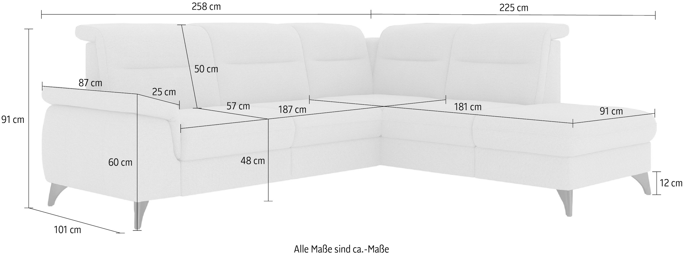 sit&more Ecksofa »Astoria L-Form«, wahlweise mit motorischer Relaxfunktion