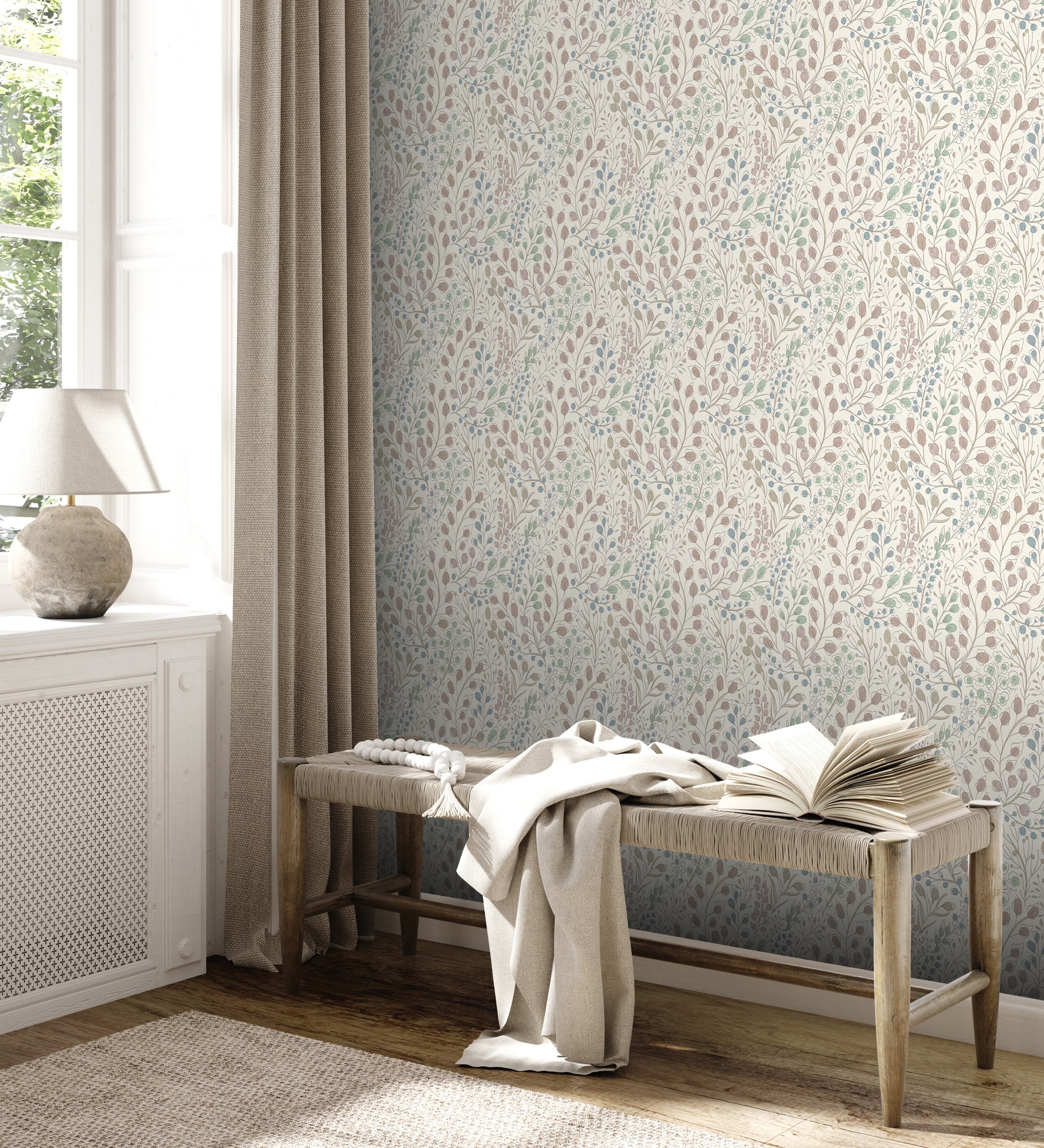 A.S. Création Vliestapete »Attractive 2 Tapete mit Blümchen«, matt-gemustert-neutral, Floral Blumentapete blümchen leicht strukturiert Design Kinderzimmer
