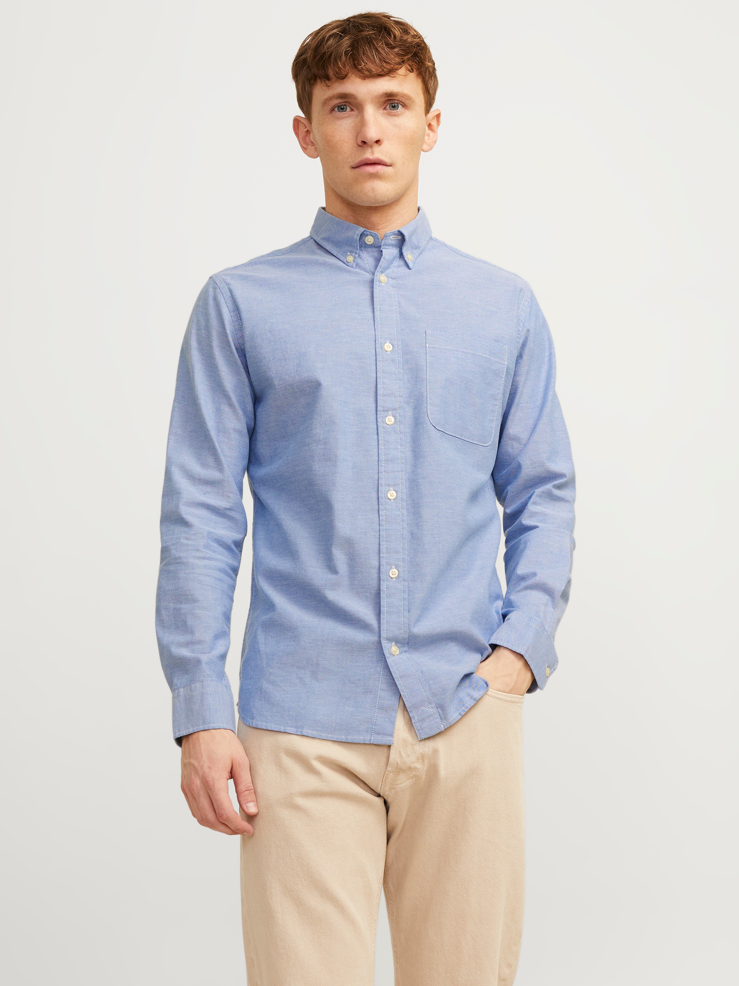 Jack & Jones Langarmhemd »BROOK OXFORD« mit Button-Down Kragen