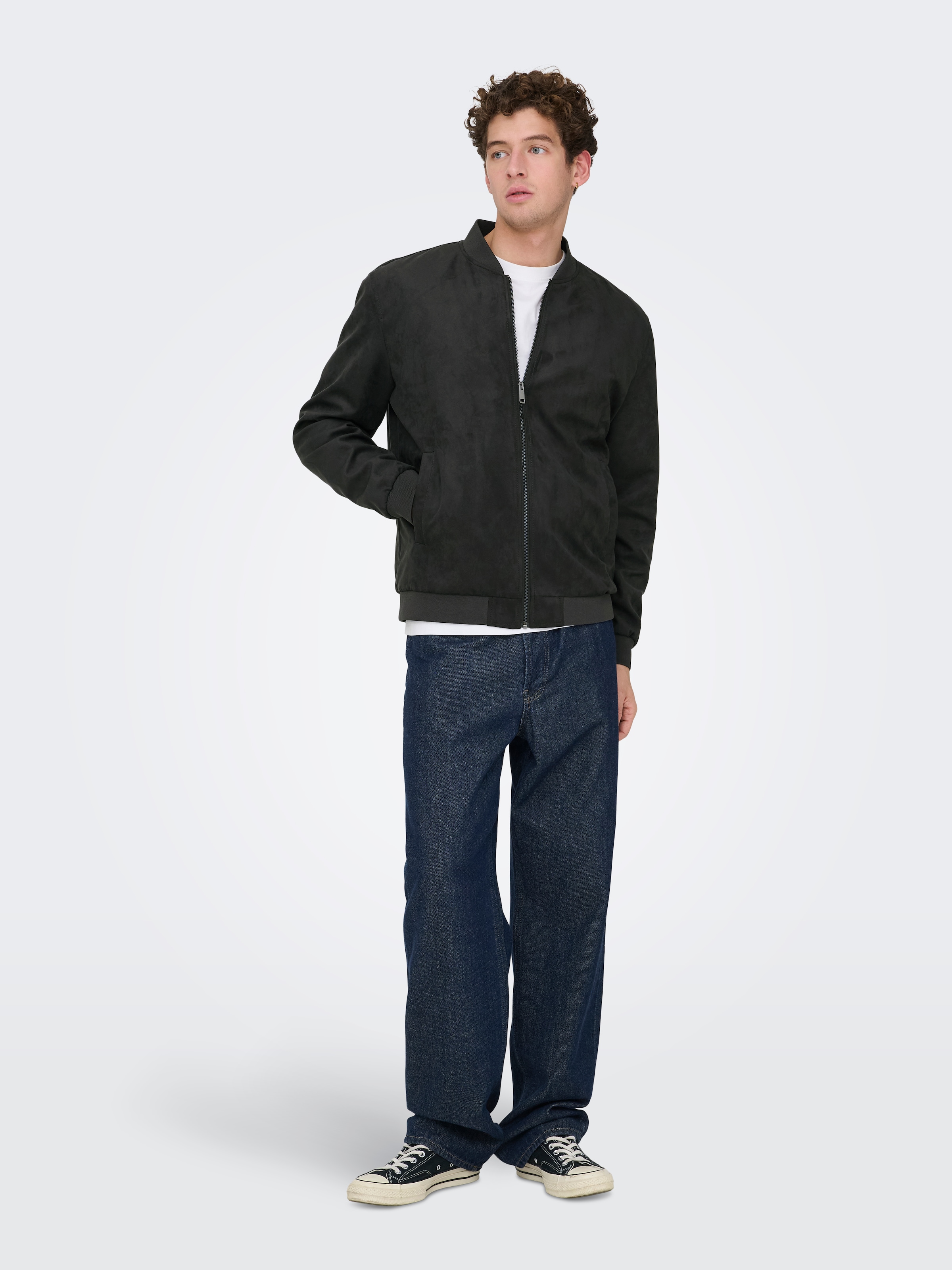ONLY & SONS Blouson »ONSLUCAS FAKE SUEDE BOMBER OTW« Polyester, regular fit
