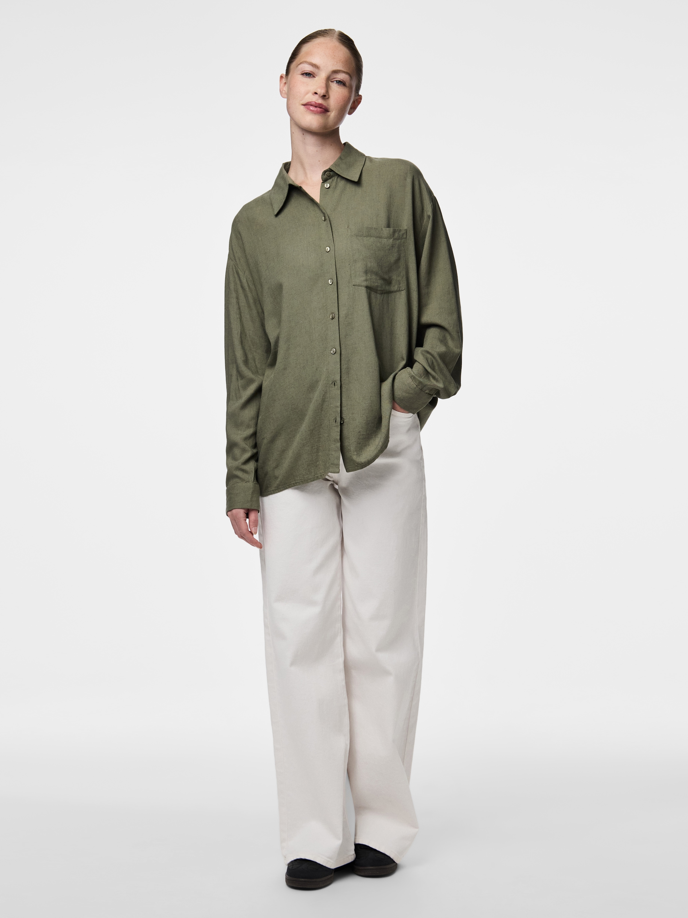 pieces Hemdbluse »PCPIA LS LOOSE SHIRT WVN NOOS«
