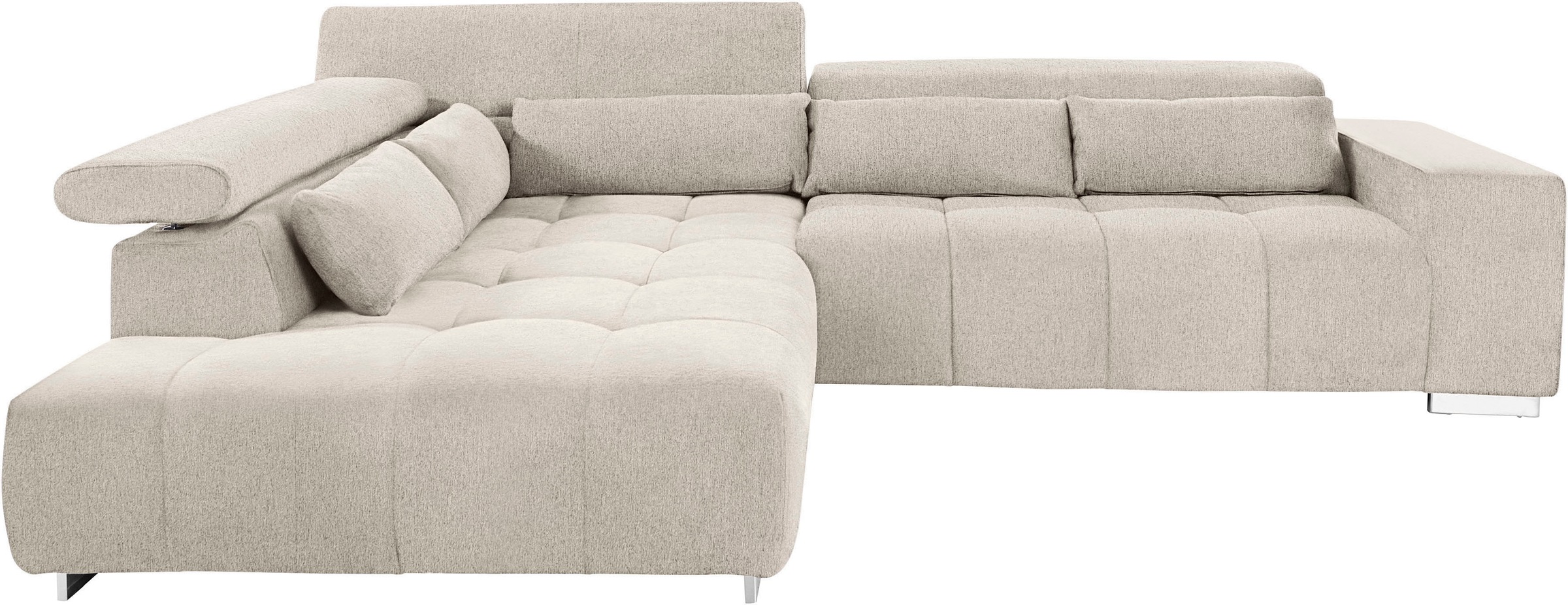 COTTA Ecksofa »Orion L-Form«, mit Kopfteilverstellung & 5 Nierenkissen