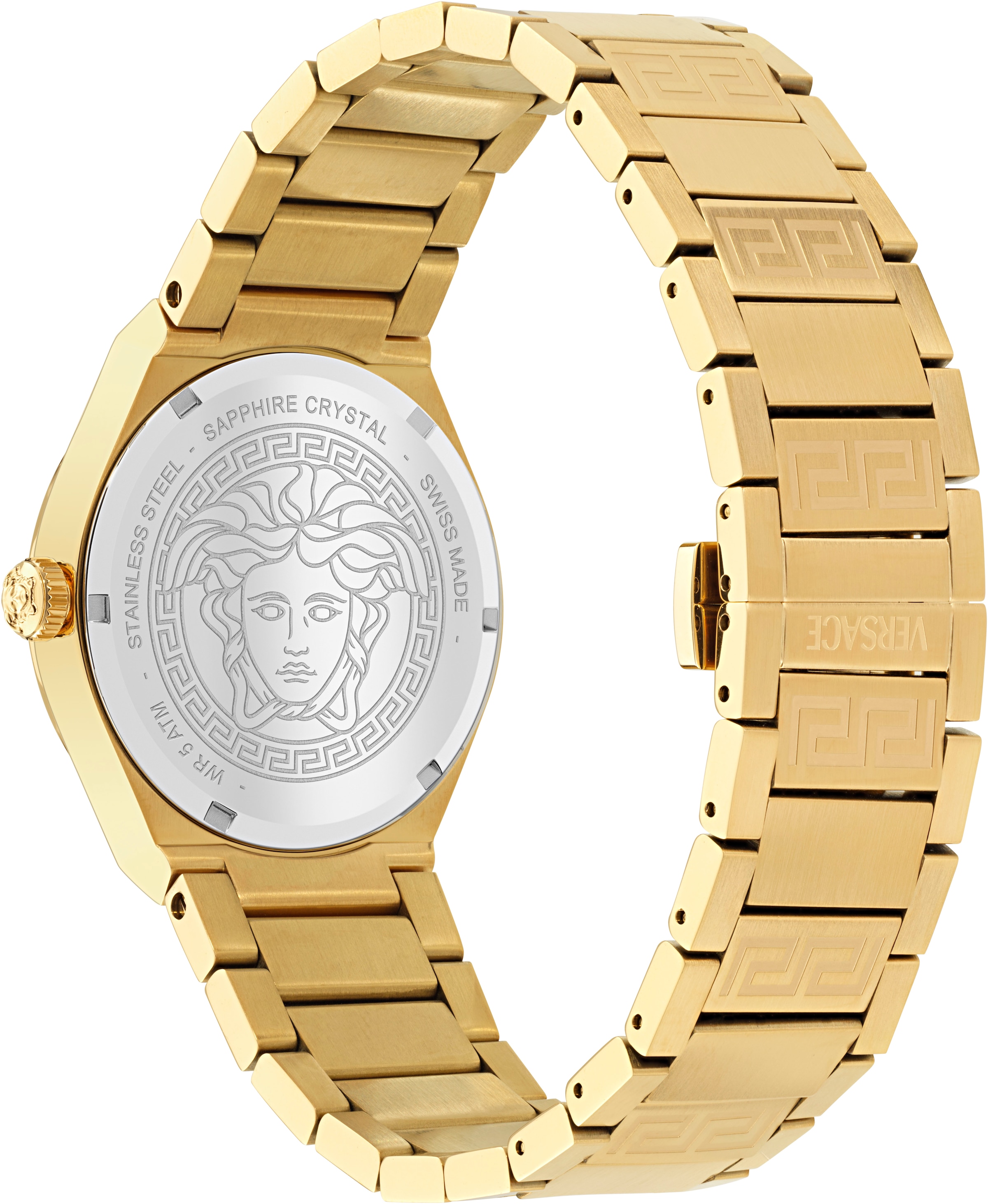 Versace Quarzuhr »V-AURIA«, Armbanduhr, Herrenuhr, Swiss Made, Edelstahlarmband, analog, Datum