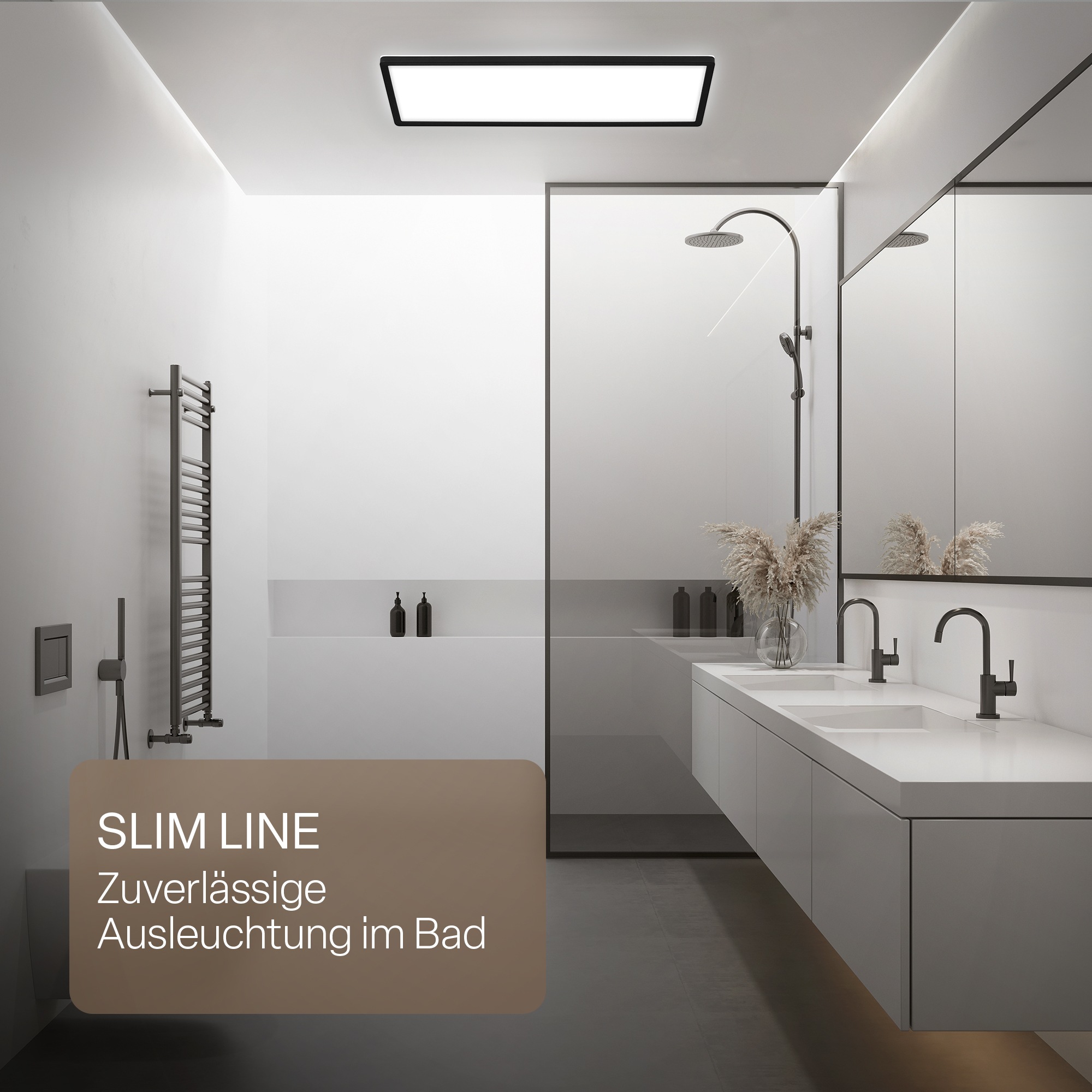 B.K.Licht LED Panel »SHALLOW« LED-Board 1 Stk. Neutralweiß 58x20x3 cm, Badlampe, Badezimmer, Küche, Wohnzimmer