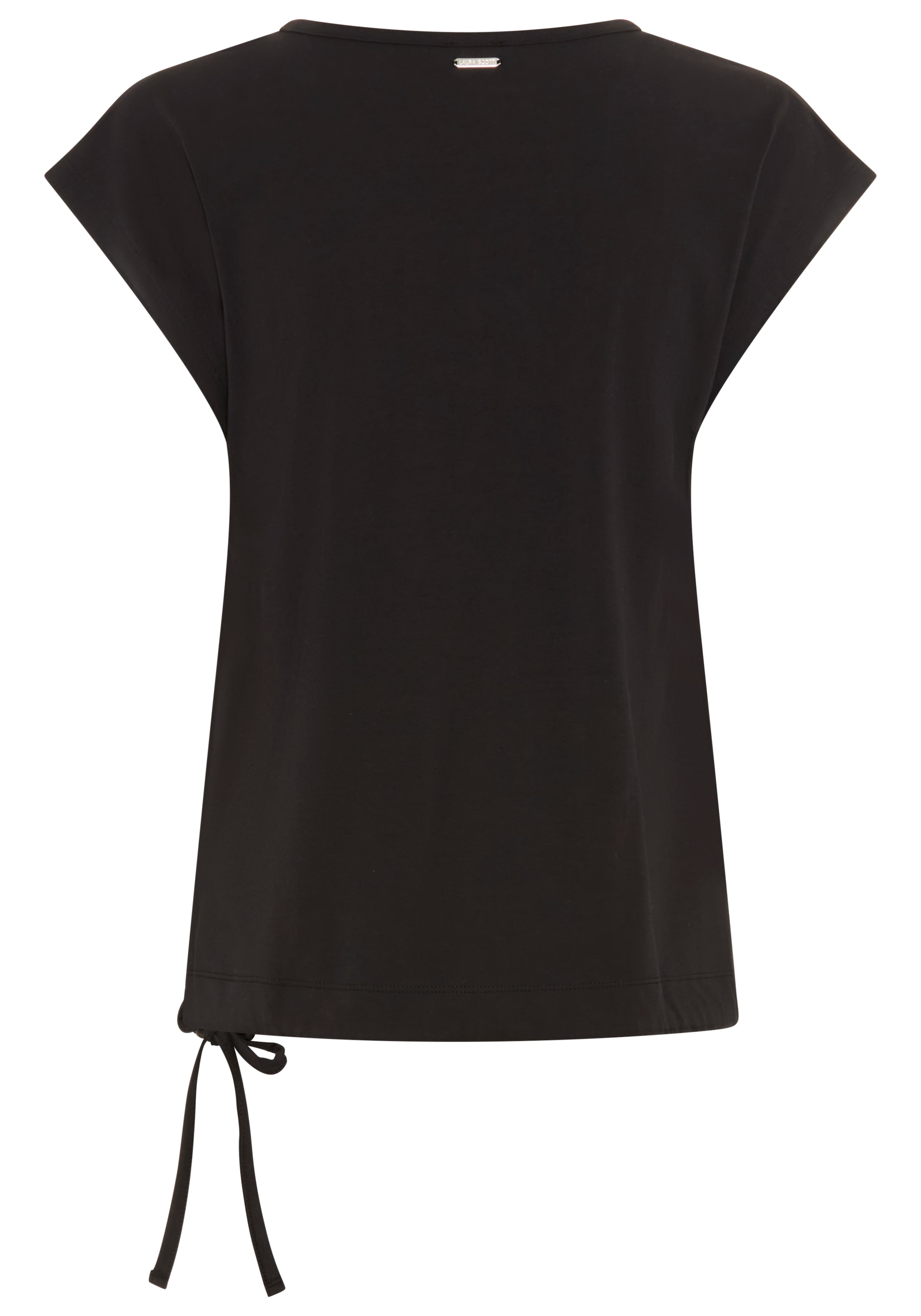 Laura Scott V-Shirt mit Glitzersteinen und Tunnelzug