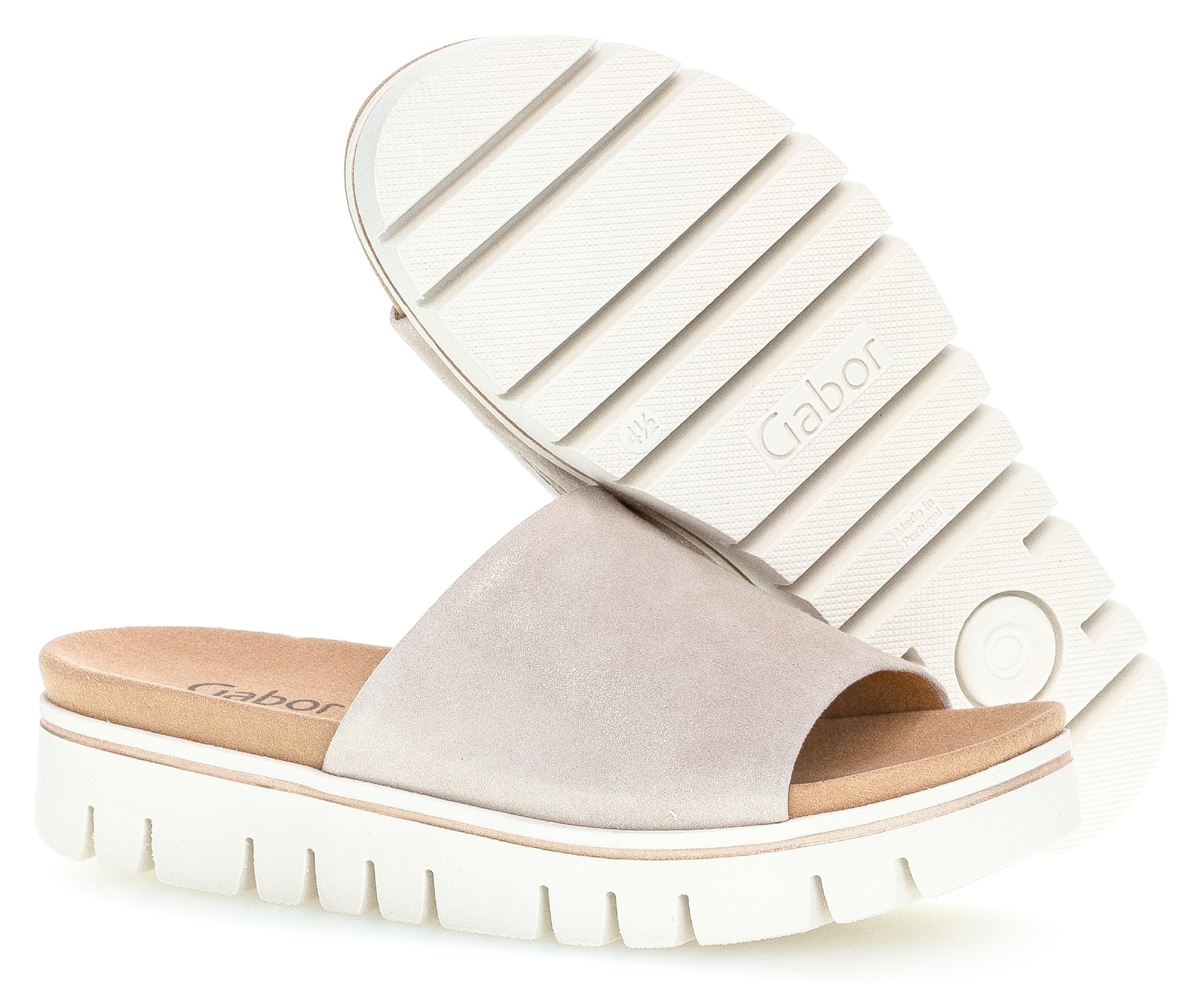 Gabor Pantolette, Keilabsatz, Sommerschuh, Schlappen mit Gummizug, Weite G