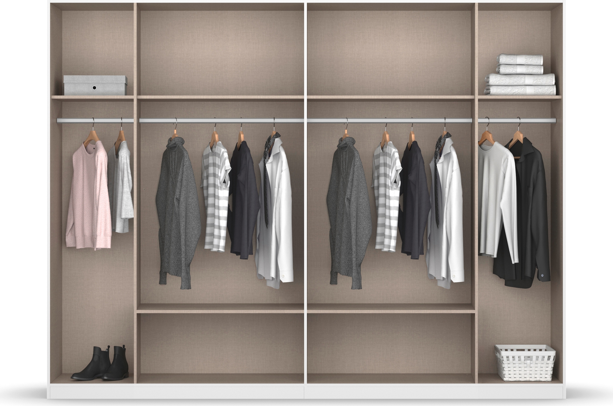 rauch Drehtürenschrank »Kleiderschrank Schrank Garderobe Schlafzimmerschrank DAVOA«, mit farblich abgesetzten Schubkästen in Eiche Artisan MADE IN GERMANY