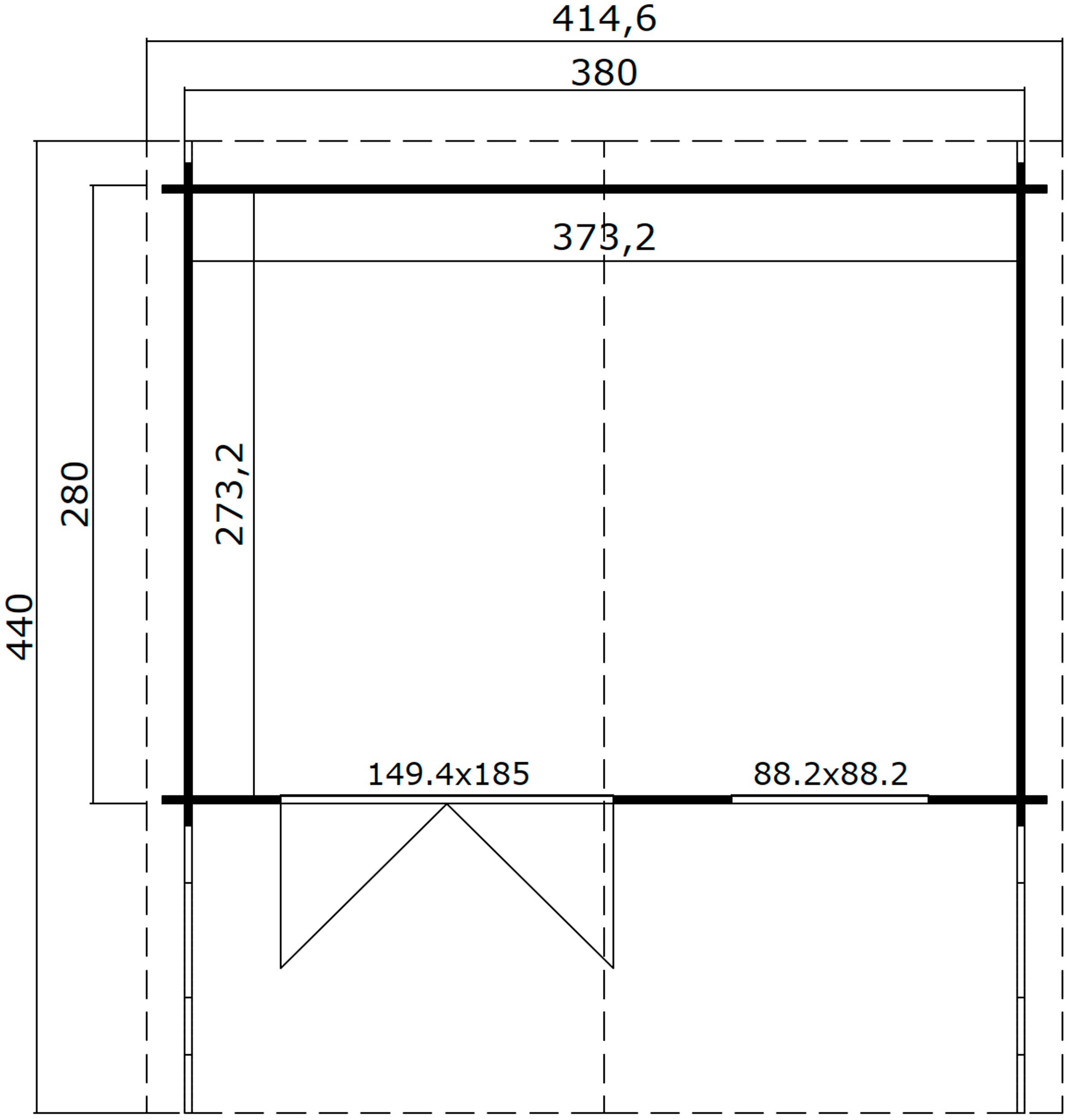 LASITA MAJA Gartenhaus »Orlando 34«, Blochbohlenhaus 34mm, Fundamentmass 3800x2800, Schwedenrot
