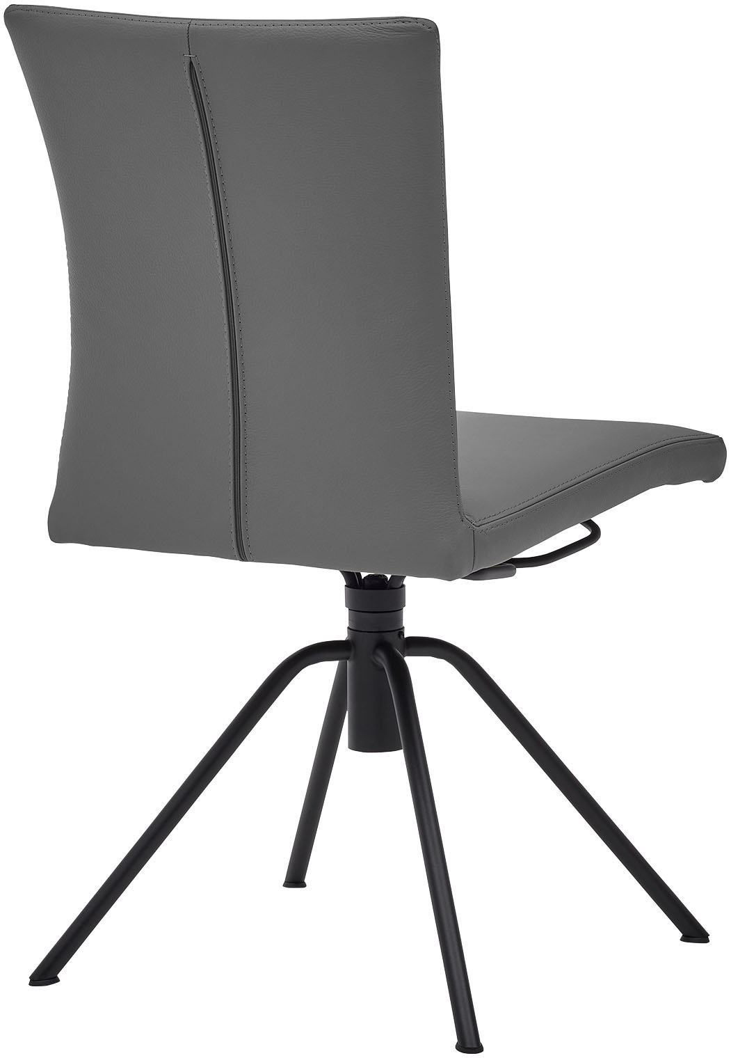 Musterring Polsterstuhl »Helmond 6700«, (Set), 2 St., Echtleder, Drehgestell in schwarz inkl. Rückholfunktion, ohne Armlehne
