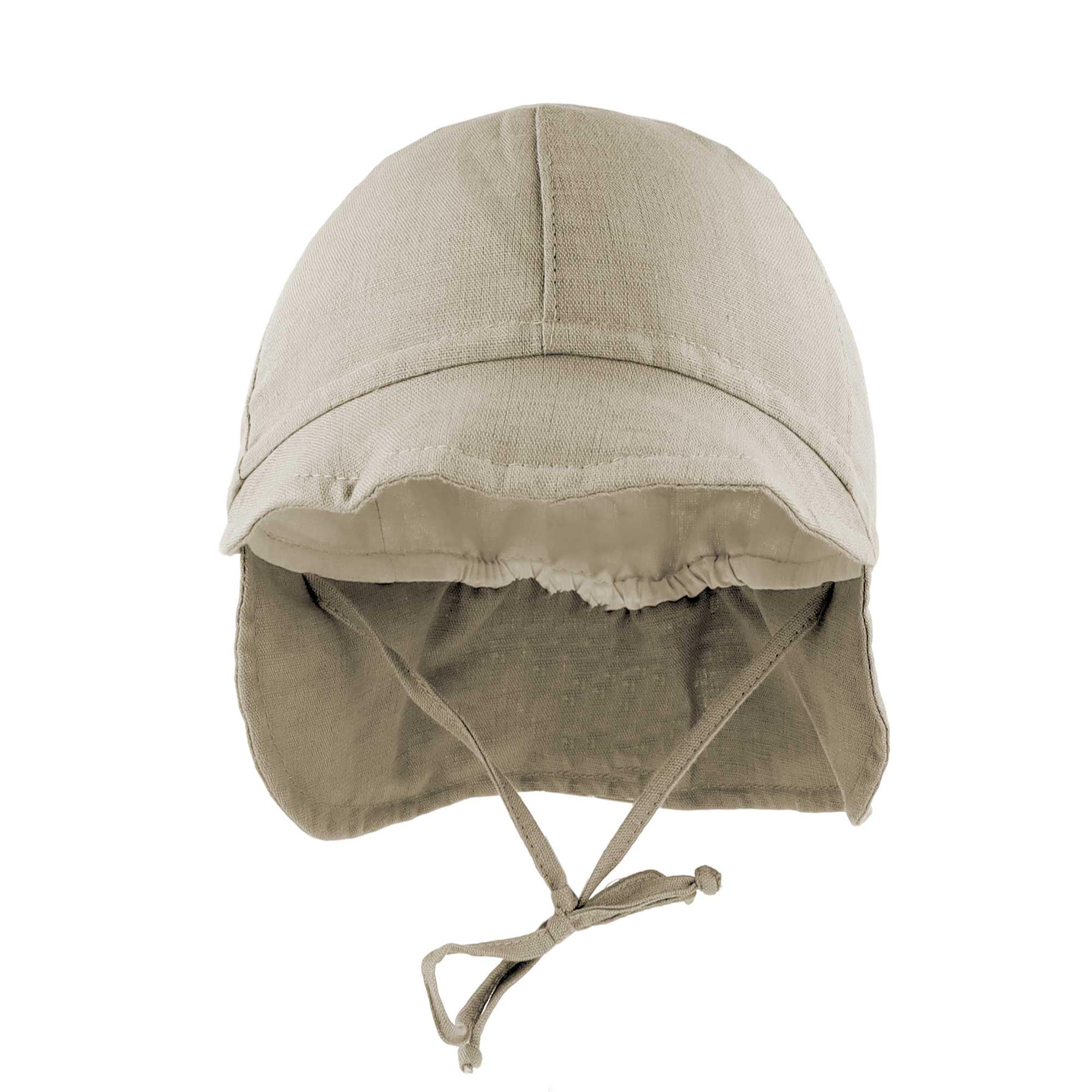MAXIMO Schirmmütze 1 Stk. Beigemeliert, Leinenoptik, Nackenschutz, UV50, Baby-Boy