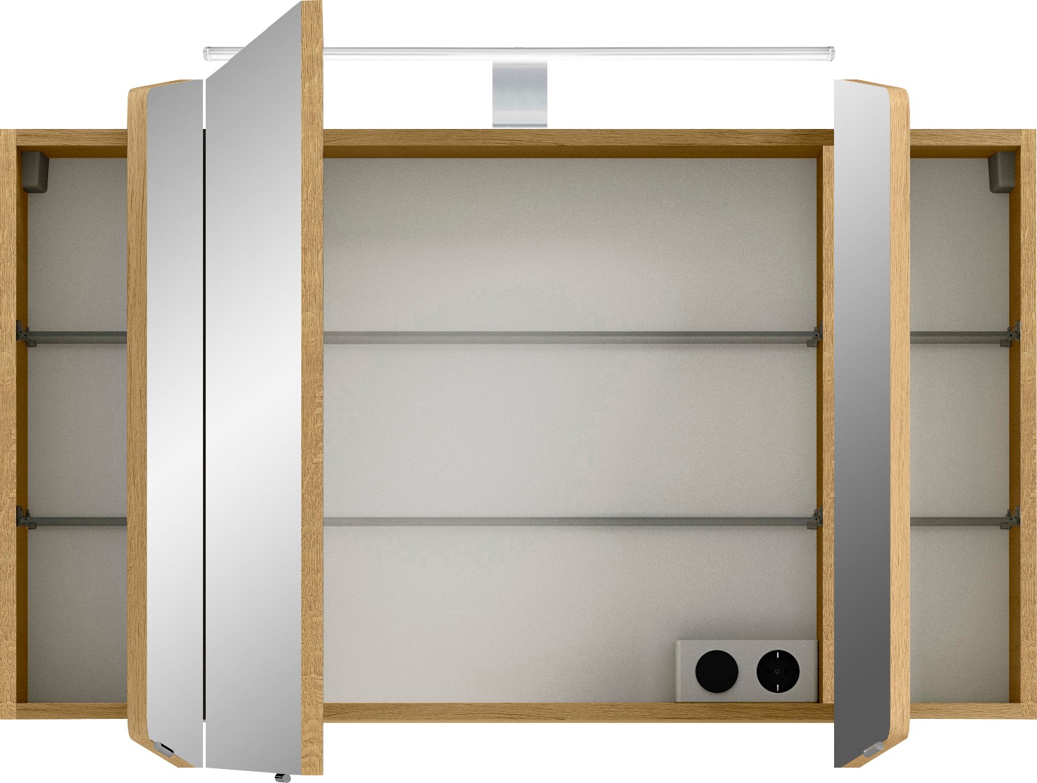 Saphir Badmöbel-Set »Cassca Sprint 3-teilig Mineralmarmor-Waschtisch mit LED-Spiegelschrank«, (4 St.), mit Unterschrank, 4 Türen, 3 Schubladen, inkl. Türdämpfer