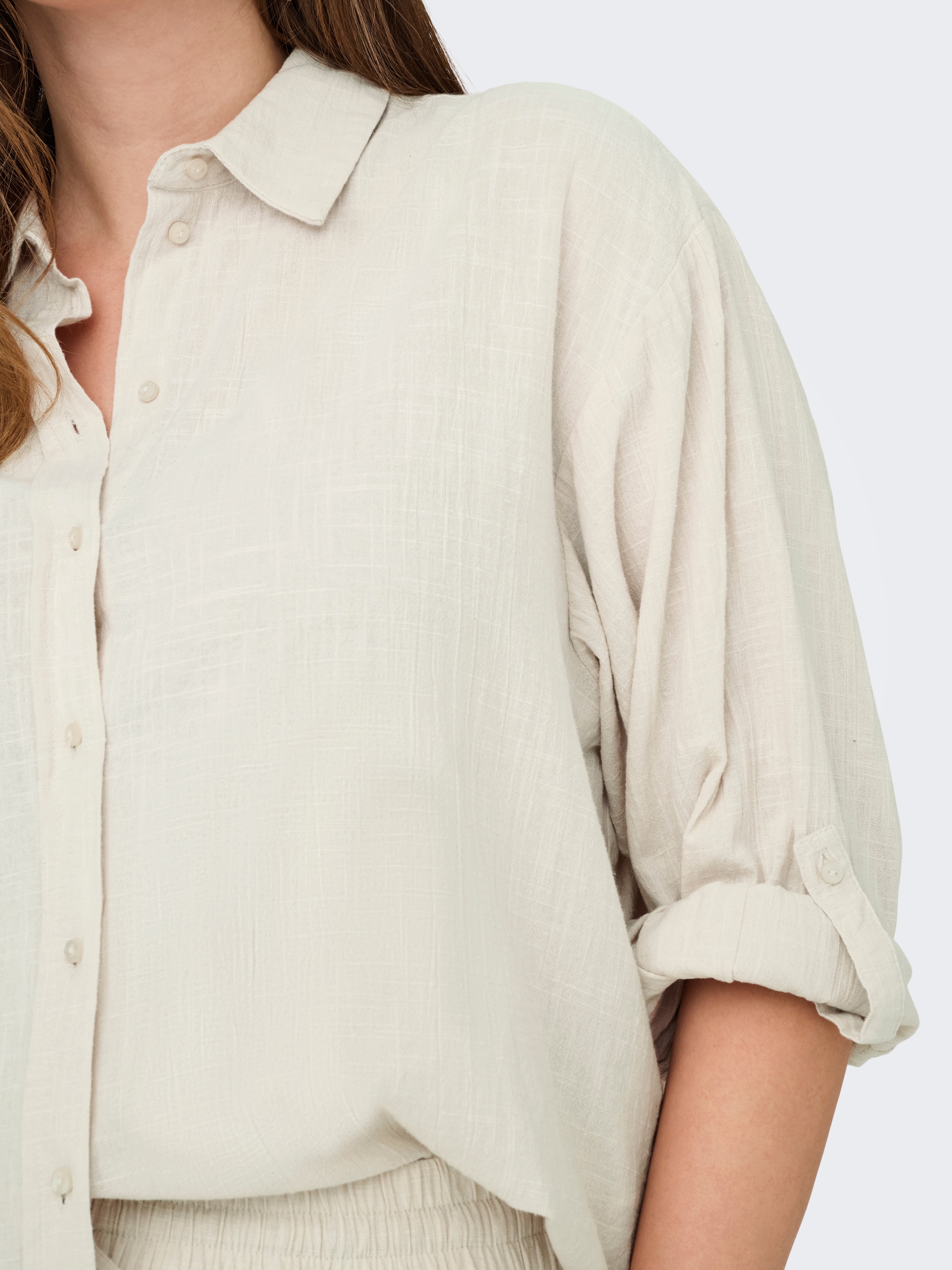ONLY CARMAKOMA Langarmbluse »CARTIZANA COTTON L/S SHIRT WVN NOOS«