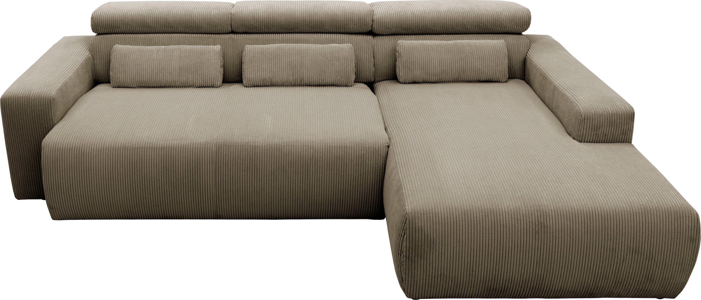 DOMO collection Ecksofa »Brandon große Ausführung B/T/H: 289/177/80 cm, auch in Leder und Cord«, mit Kopfteilverstellung, wahlweise Sitztiefenverstellung, L-Form