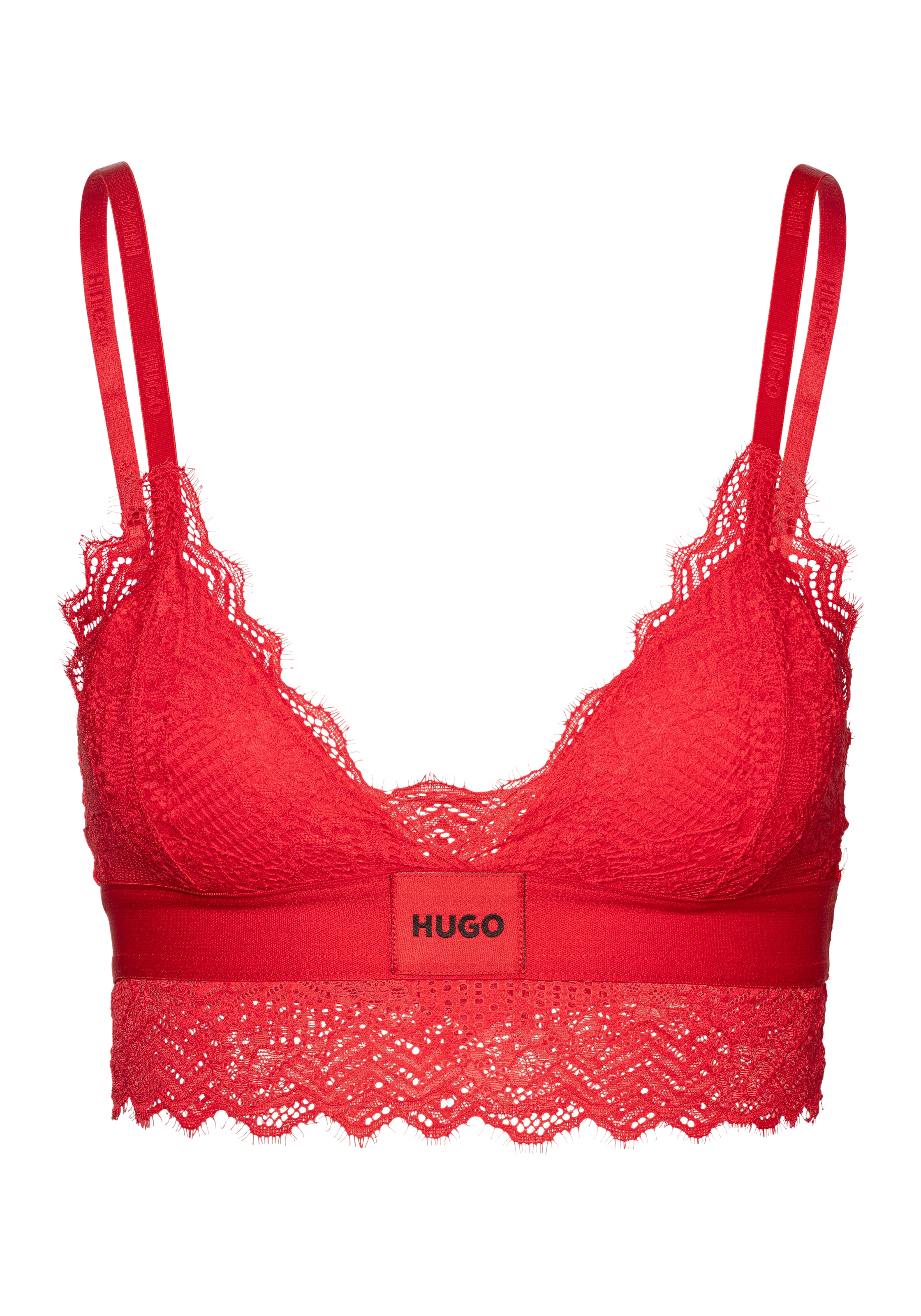 HUGO Underwear Triangel-BH »TRIANGLE PADDED LACE«, mit Hugo-Label am Bund