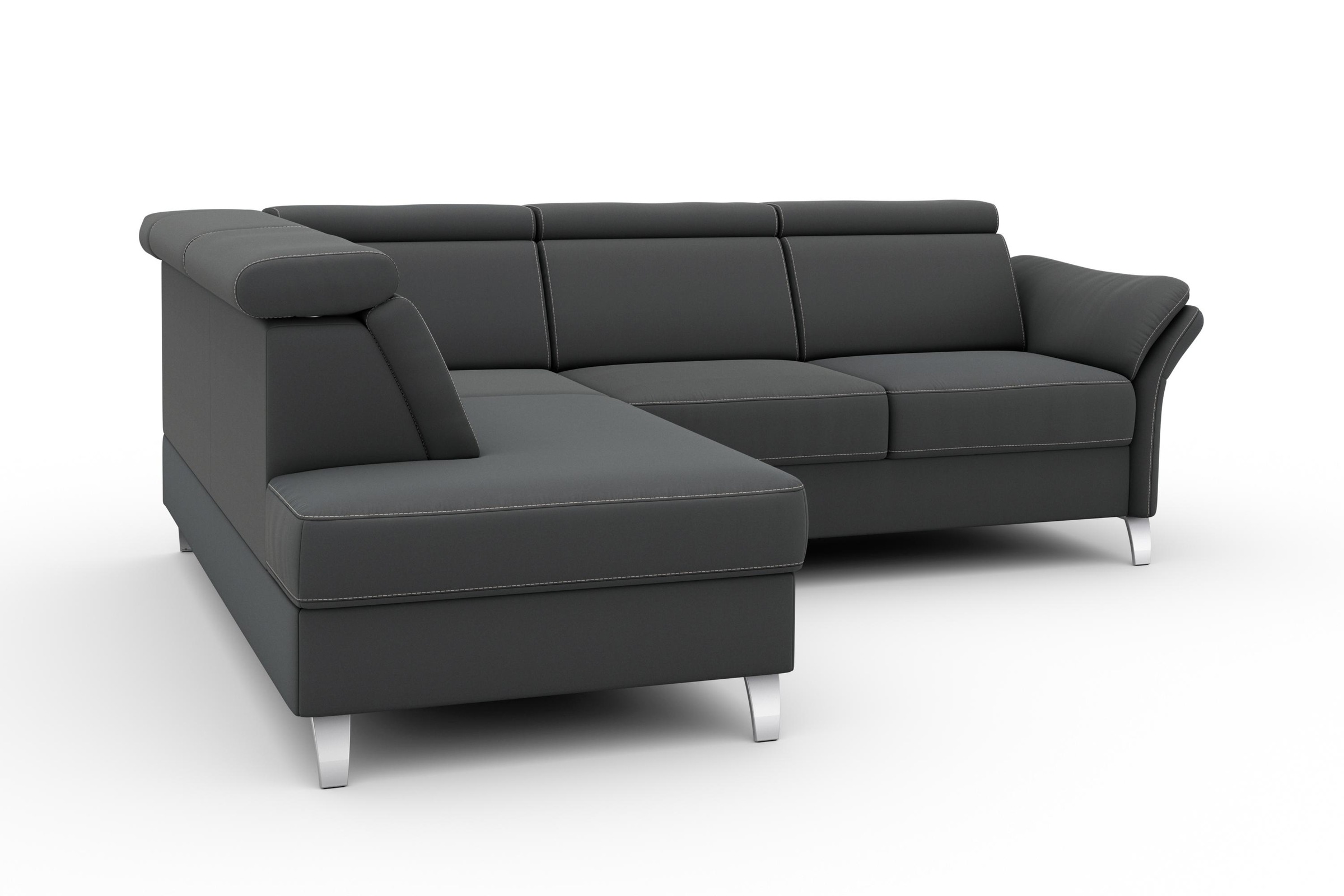 sit&more Ecksofa »Vincenzo L-Form«, inklusive Kopfteilverstellung, wahlweise mit Bettfunktion, Bettkasten