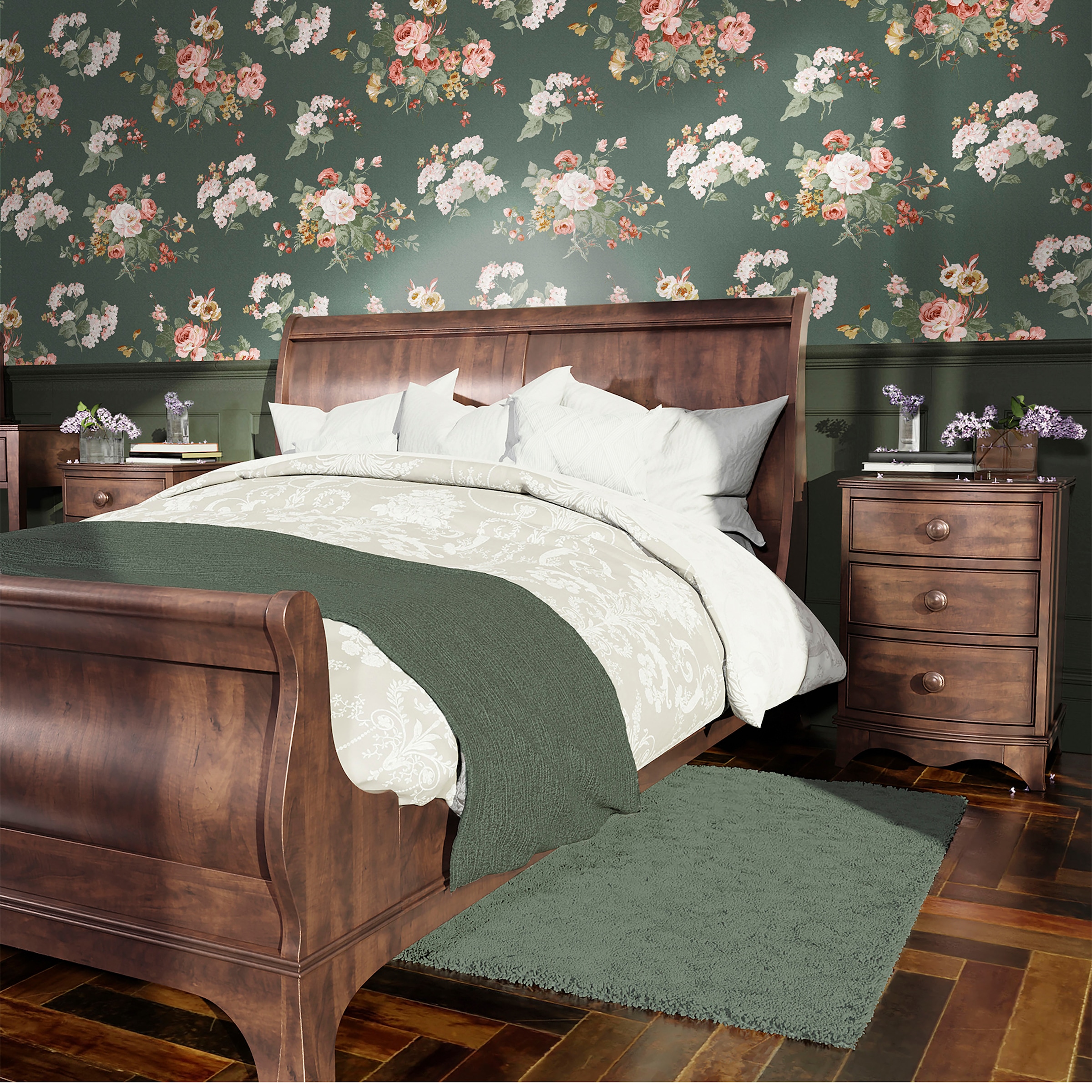 LAURA ASHLEY Vliestapete »Laura Ashley Rosemore Fern Vliestapete«, geblümt, Laura Ashley Rosemore Fern Vliestapete