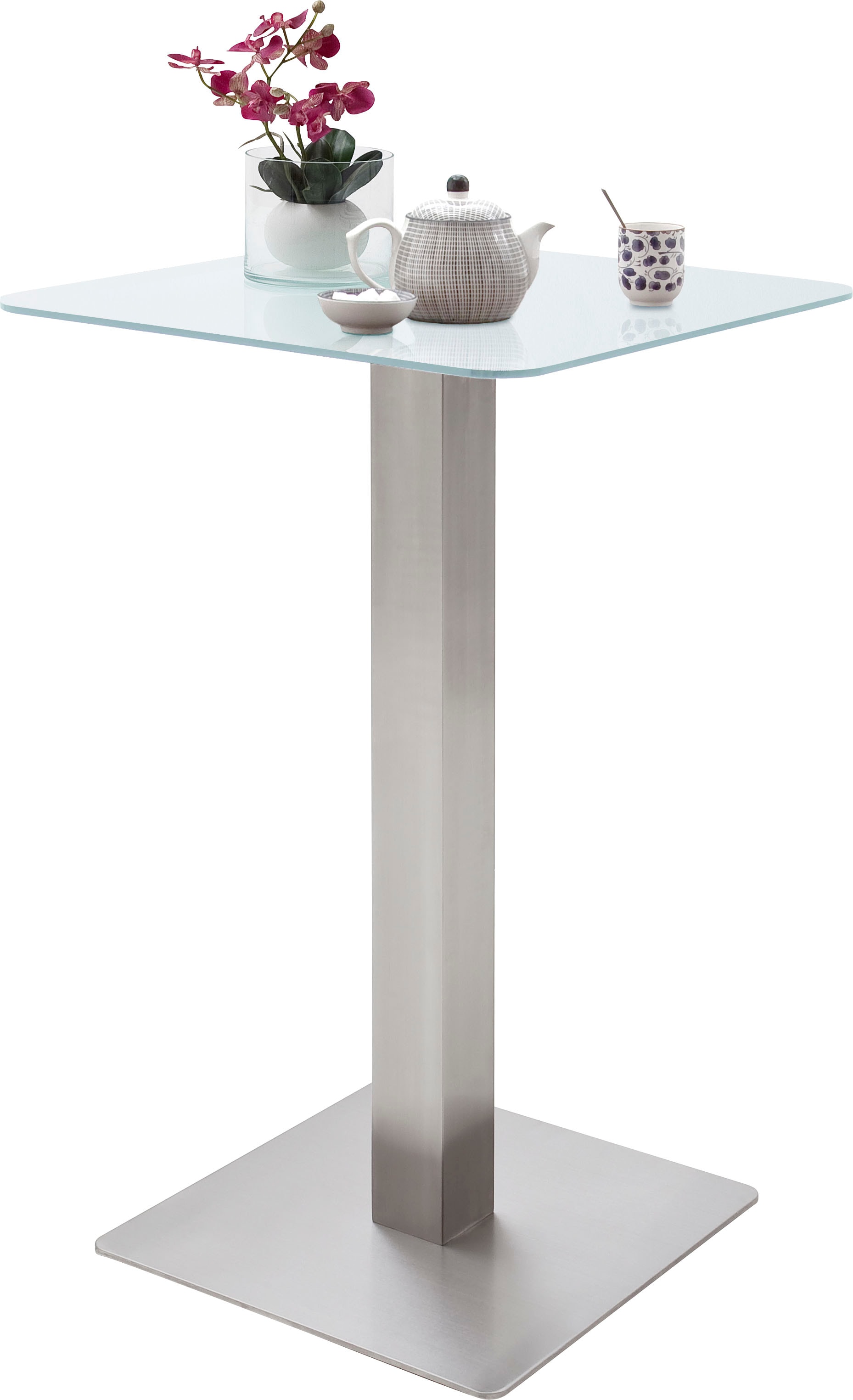 Bartisch Edelstahl online mit Gestell furniture mit Tischplatte bestellen Glaskeramik »Zarina«, Bartisch MCA