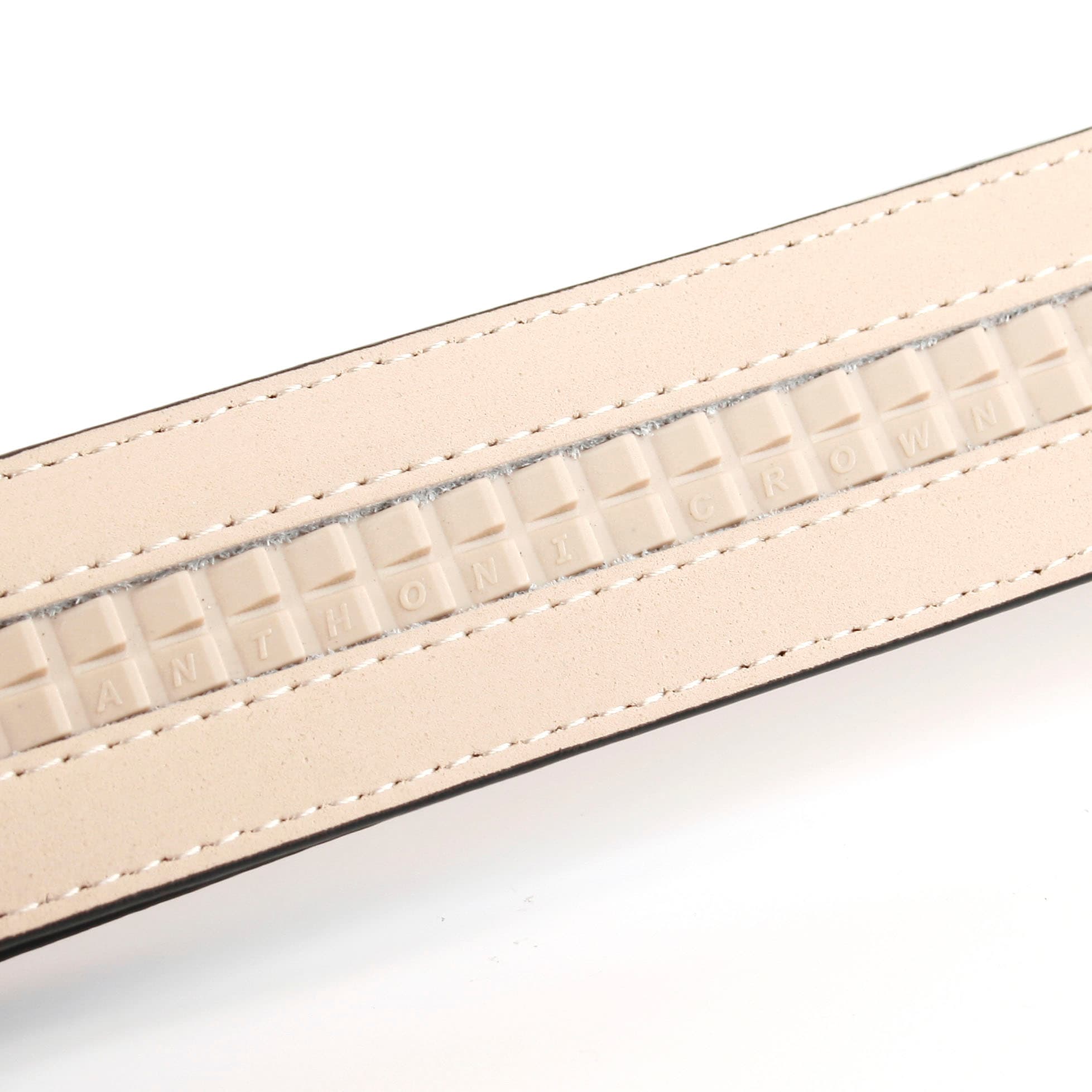 Anthoni Crown Ledergürtel mit Flechtprägung in schwarz