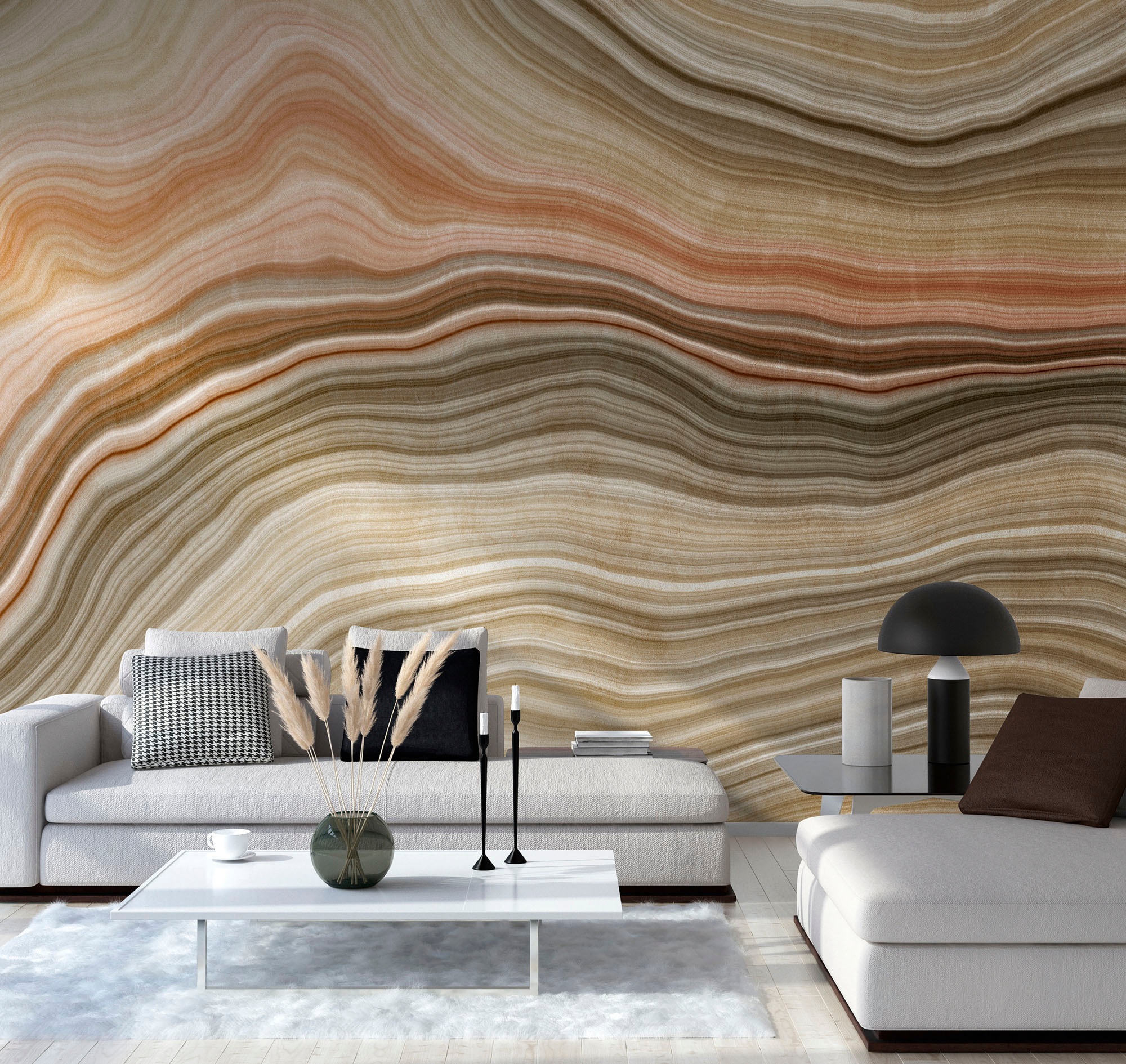 living walls Fototapete »The Wall«, Steinoptik-Motiv-gemustert, Fototapete Modern Tapete Marmor Tapeten Wohnzimmer Design Kinderzimmer