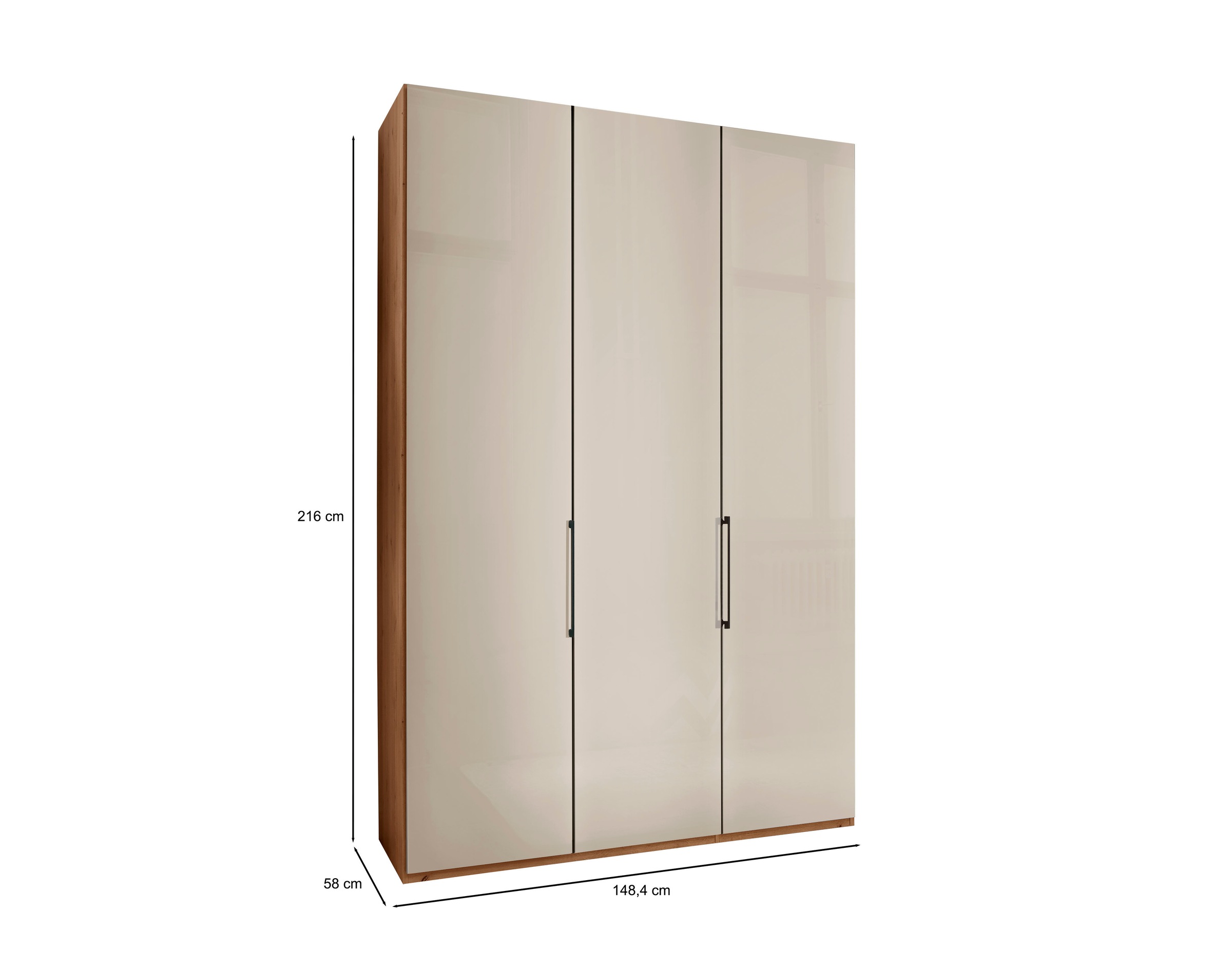 WIEMANN Drehtürenschrank »Monaco, Made in Germany, edle Glasfront, in verschiedenen Farben,« hochwertige Beschlägen inkl. Dämpfung