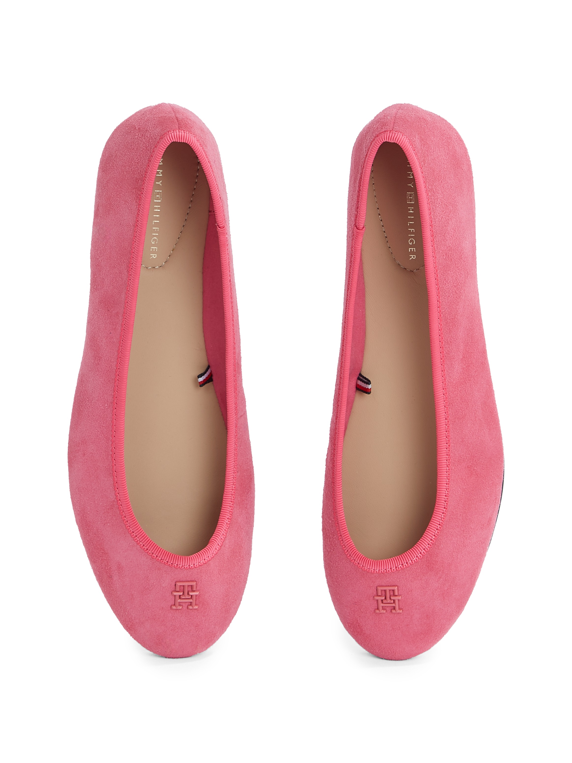 Tommy Hilfiger Ballerina »TH HARDWARE SUEDE BALLERINA«, Flats, Businessschuh, Bequemschuh, Schlupfschuh mit TH-Logo