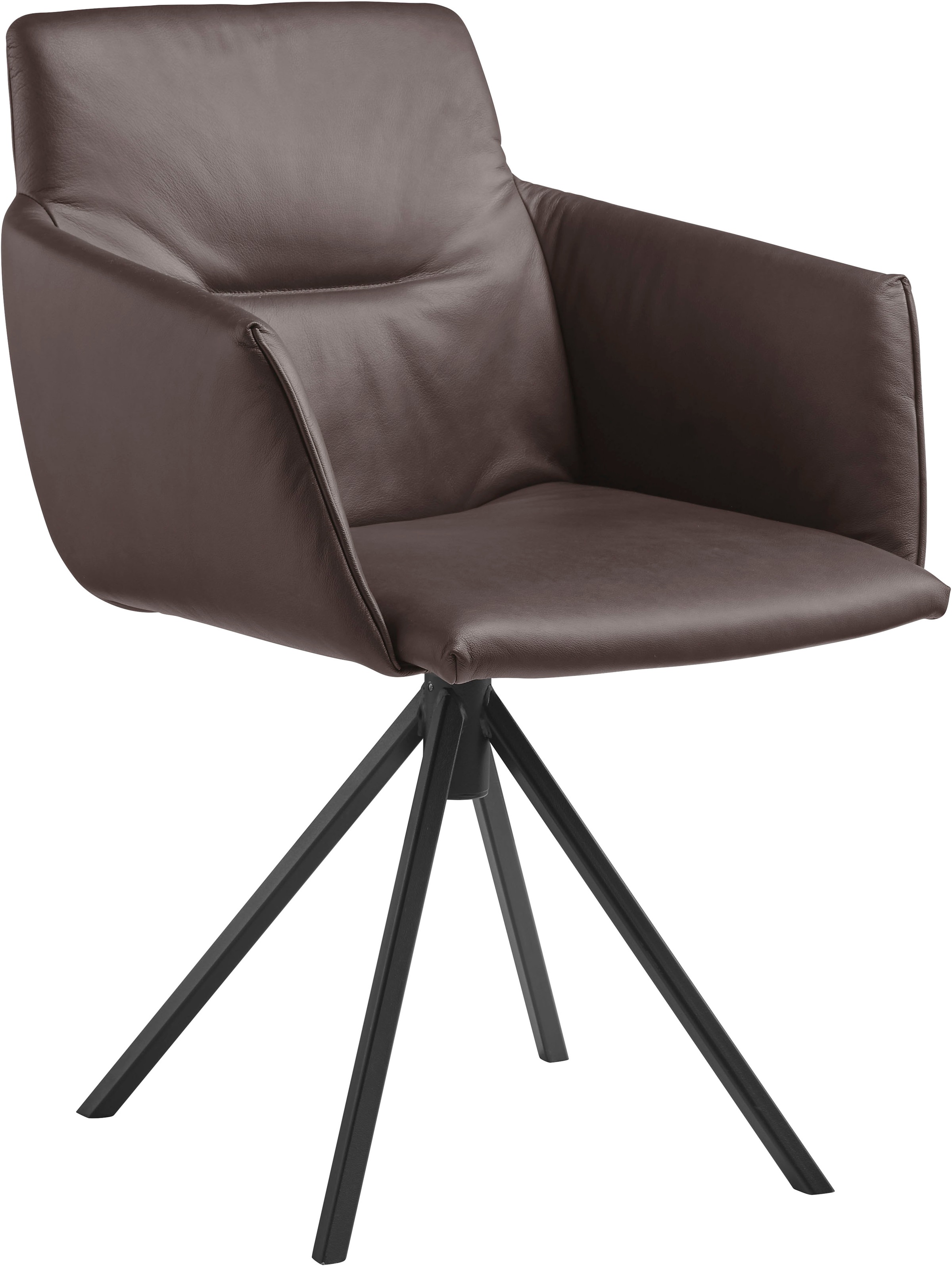 MUSTERRING Polsterstuhl »JustB! SP500« () 1 Stk.mit Armlehne, wahlweise mit Drehfunktion, Stativgestell in schwarz mocca