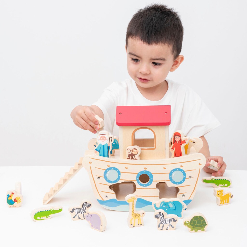 New Classic Toys® Steckspielzeug »Holzspielzeug, Formensortierpiel Arche Noah«