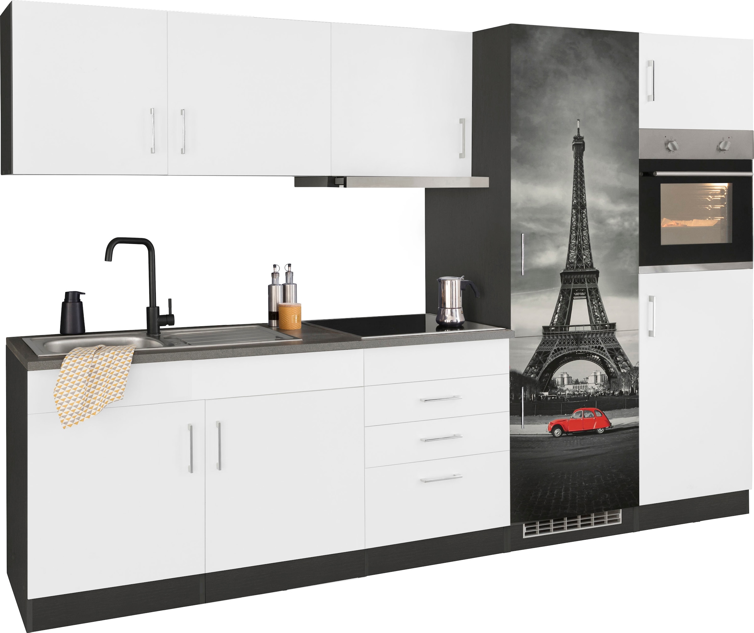 KOCHSTATION Küchenzeile »KS-Paris«, mit E-Geräten, Breite 280 cm