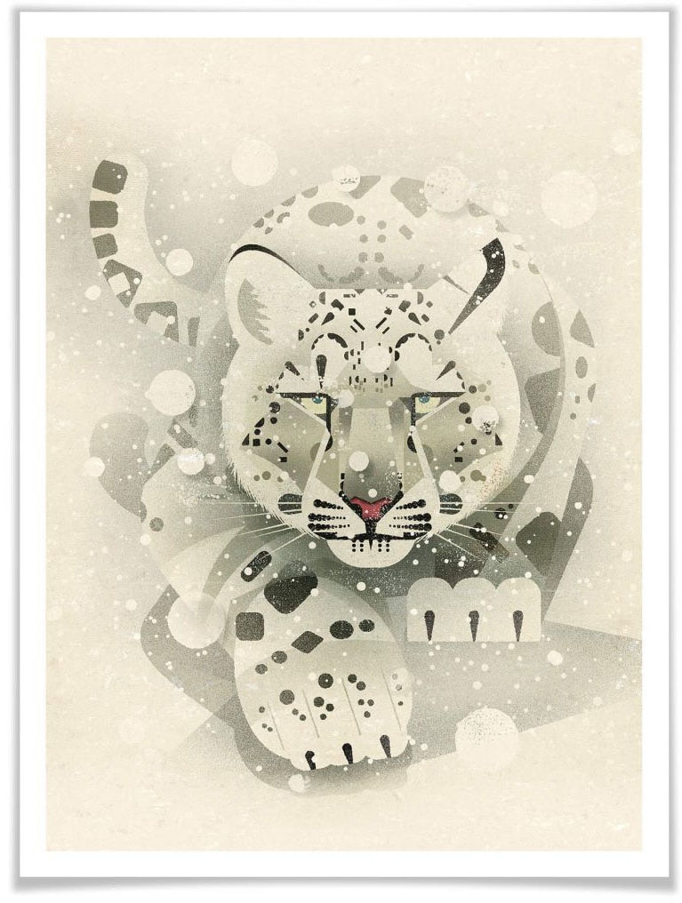 Wall-Art Poster »Schneeleopard«, Tiere, (1 St.), Poster, Wandbild, Bild,  Wandposter auf Raten kaufen