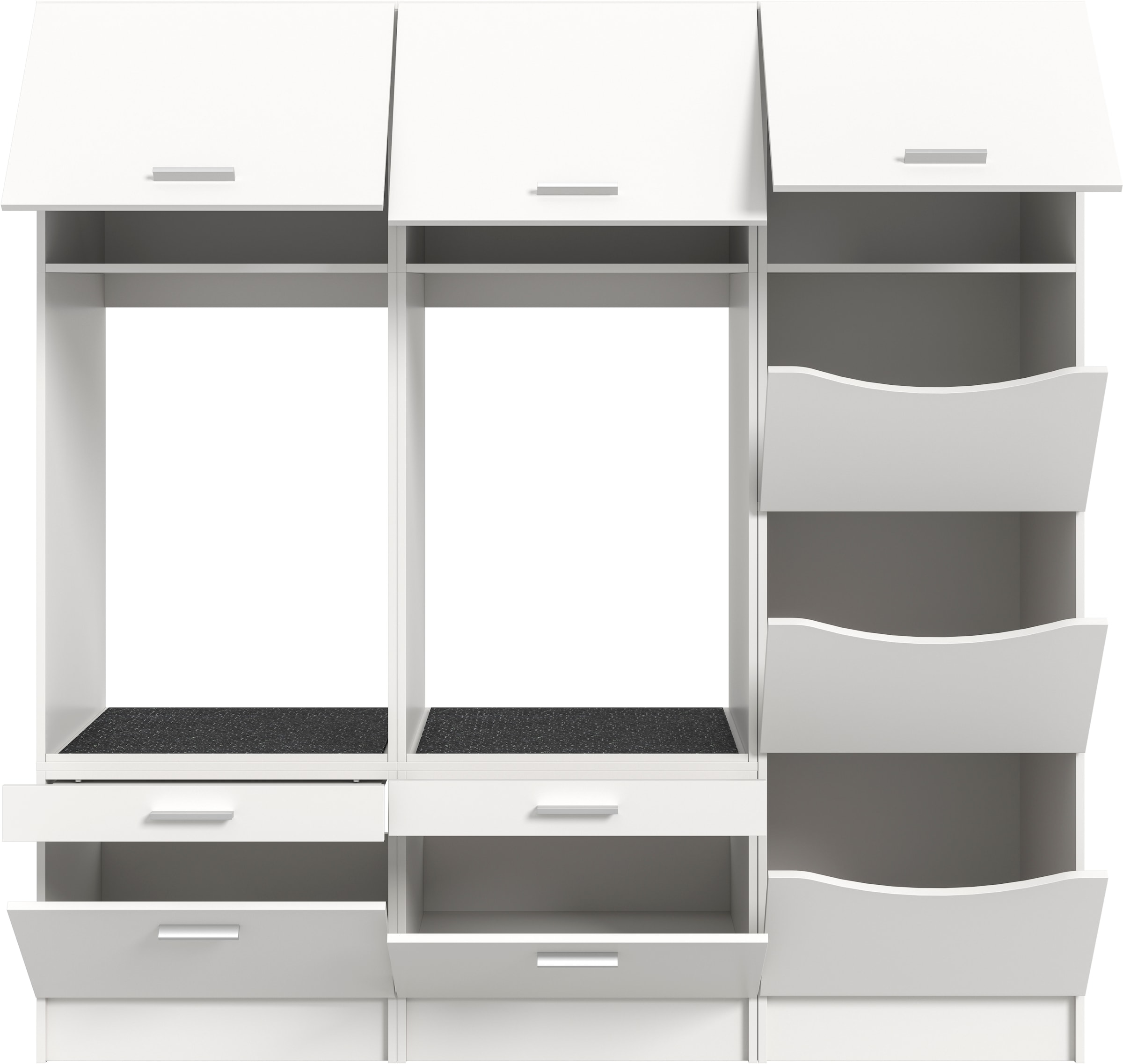 welltime Badmöbel-Set »FALAS, TOPSELLER!, 4-teilig, Hauswirtschaftsraum Set, Breite 248 cm«, (Set, 4 St., 1x Wäscheschrank, 2x Waschmaschinenumbauschrank & 1xMehrzweckschrank), Kombination, Waschmaschinenumbau, Waschmaschinenschrank, Wäschekammer