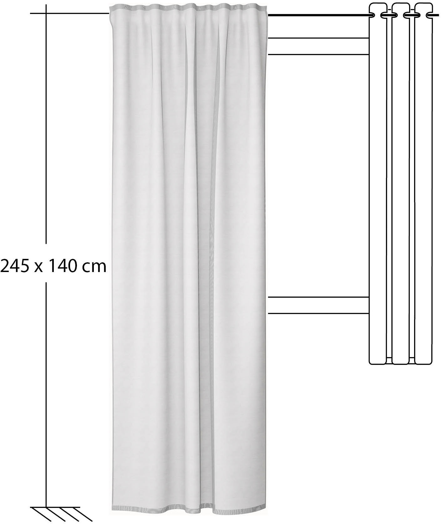 HOMING Gardine »Lisa« verdeckte Schlaufen 1 Stk. tlg. Fertigschal