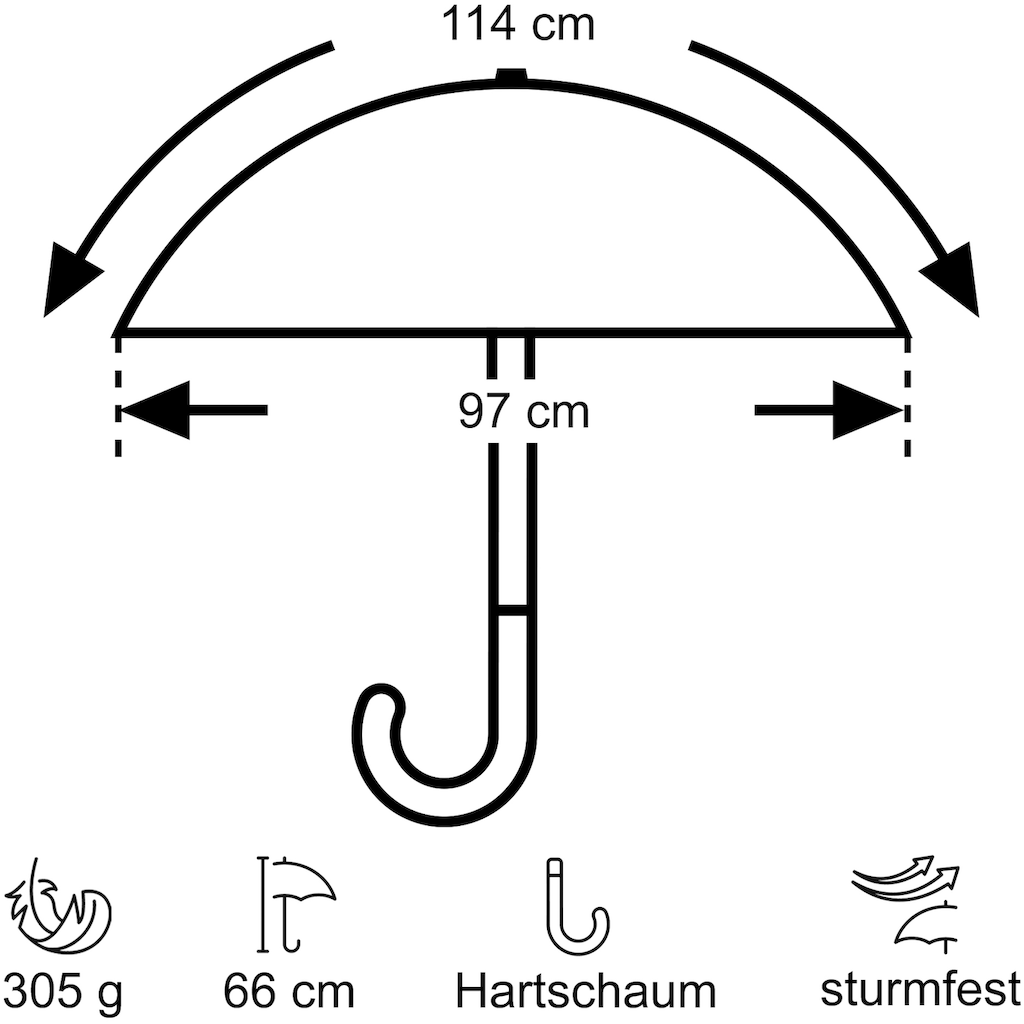 EuroSCHIRM® Stockregenschirm »Swing, silber«