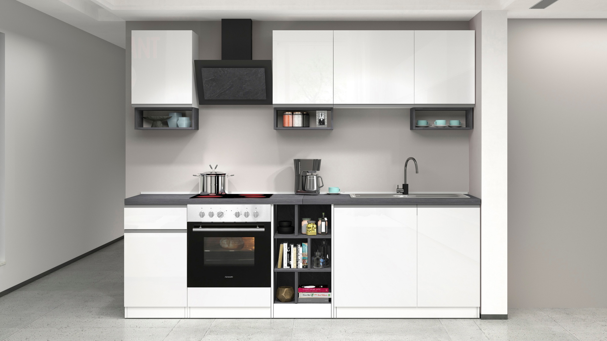 KOCHSTATION Küchenzeile »KS-Sole«, Breite 256 cm, mit Geschirr-Abtropfschrank, ohne E-Geräte
