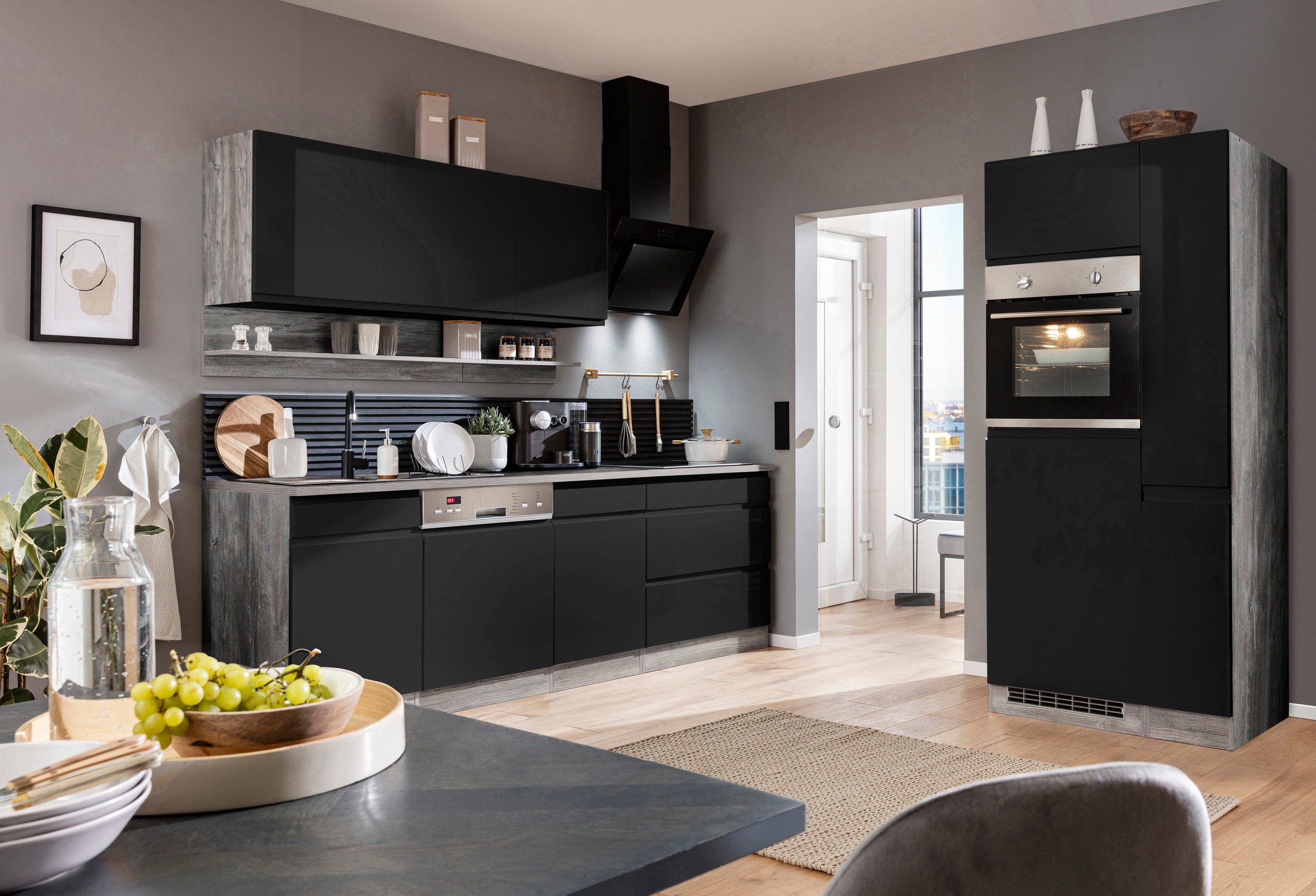 KOCHSTATION Küchenzeile »KS-Virginia«, Breite 330 cm, mit E-Geräten