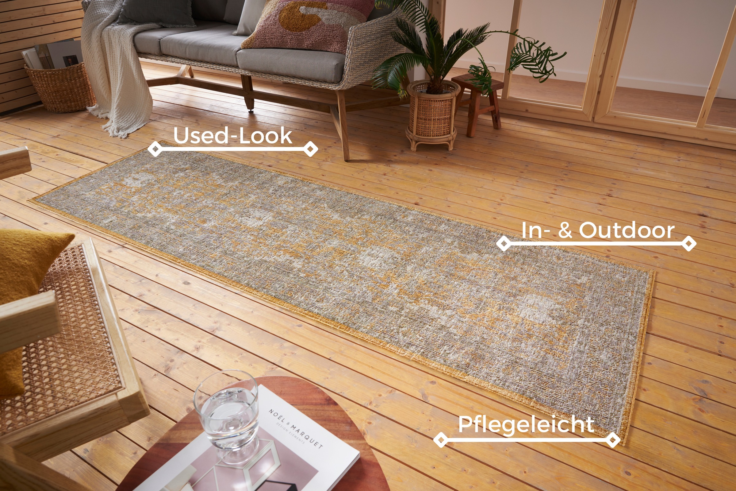 HANSE Home Teppich »Luxor«, rechteckig, 3 mm Höhe, In-& Outdoor, Läufer, wetterfest, Balkon, Wohnzimmer, Orient