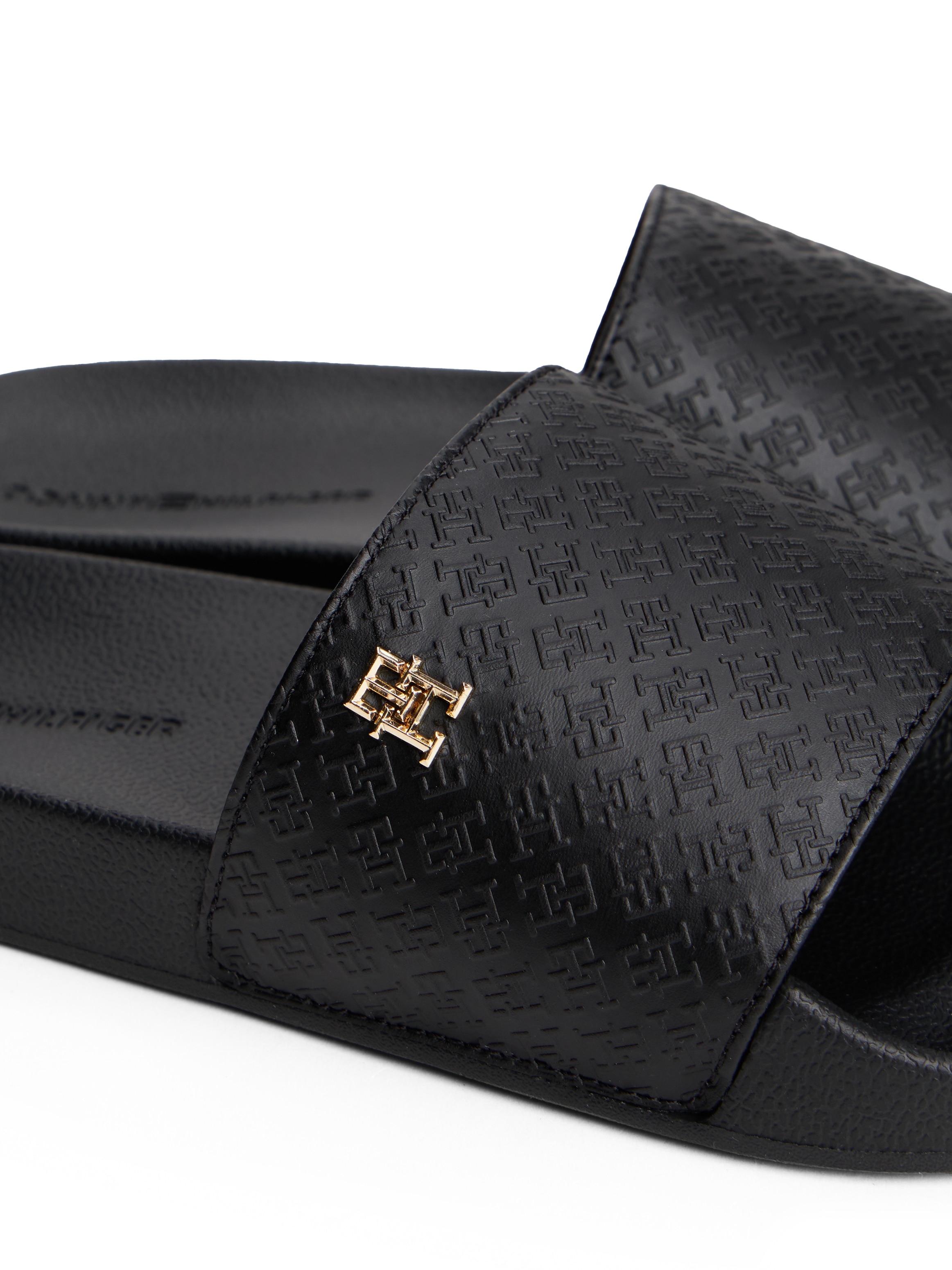 Tommy Hilfiger Pantolette »TH MONOGRAM POOLSIDE«, Bequemschuh, Sommerschuh, Schlupfschuh mit TH-Schmuckelement