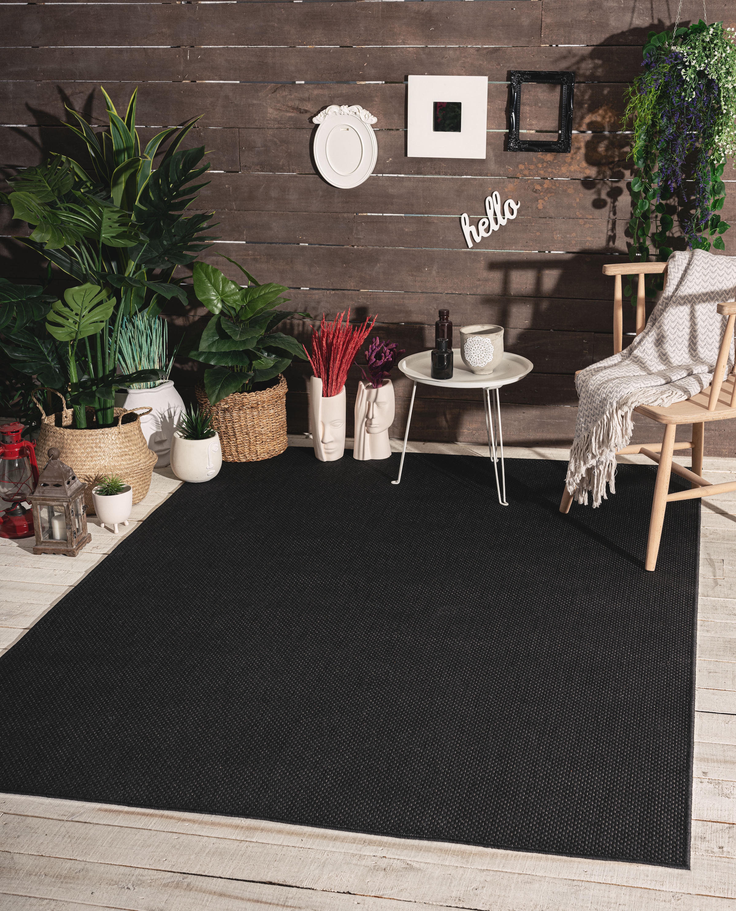 my home Teppich »Saylor«, rechteckig, 5 mm Höhe, In- und Outdoor geeignet, Sisal-Optik, Wetterfest & UV-beständig