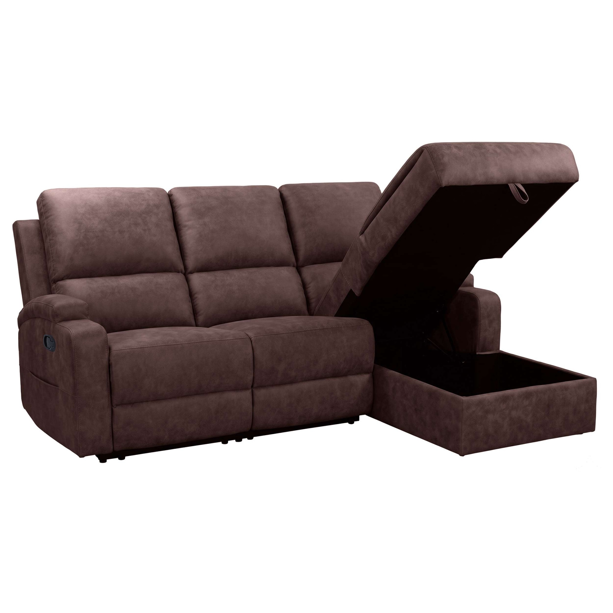 OTTO home Ecksofa »NAPORI Microfaser, Multimediasofa, L-Form« man. oder elektr. Relaxfuntion, USB-A bei elektr. Variante, Staukasten
