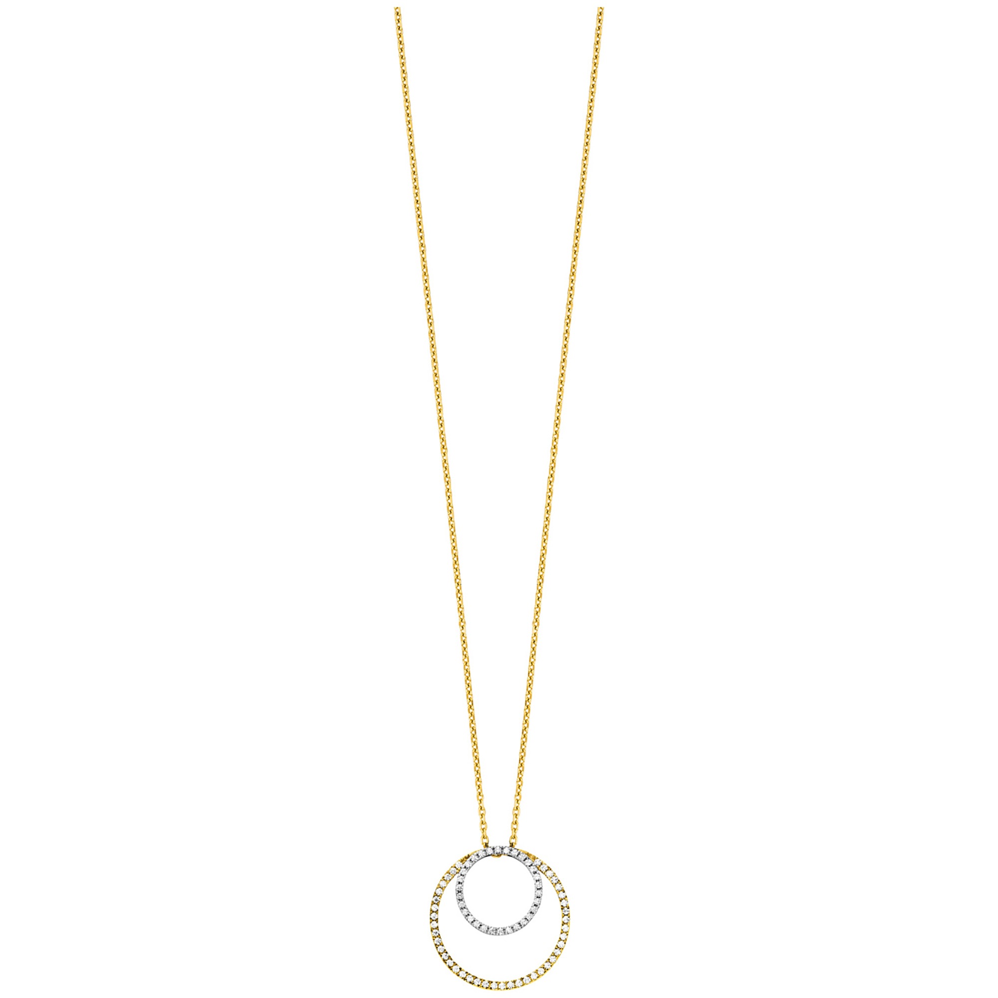 Julie Julsen Kette mit Anhänger »925/- Sterling Silber rhodiniert/vergoldet 2 Kreise Zirkonia«