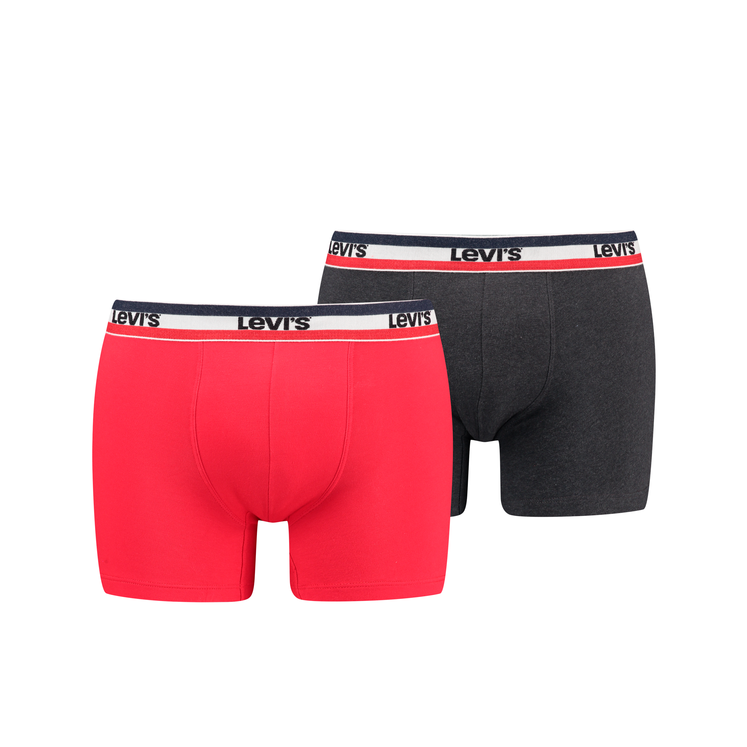 LEVI'S Boxershorts »LEVIS MEN SPW LOGO BOXER BRIEF ORG 2P« Packung, 2er Pack, mit breitem Logobund red / black L L Herrenunterhose von Levi's