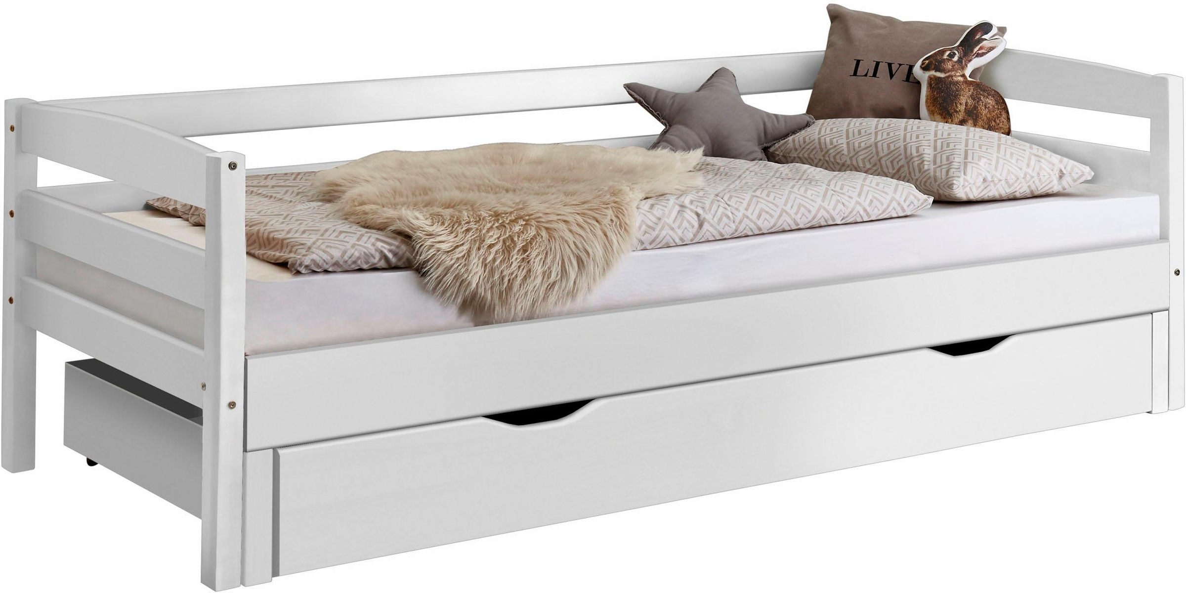 Bild von Relita Funktionsbett, mit Lattenrost, Bettschublade und Auszug auf 180x200 cm